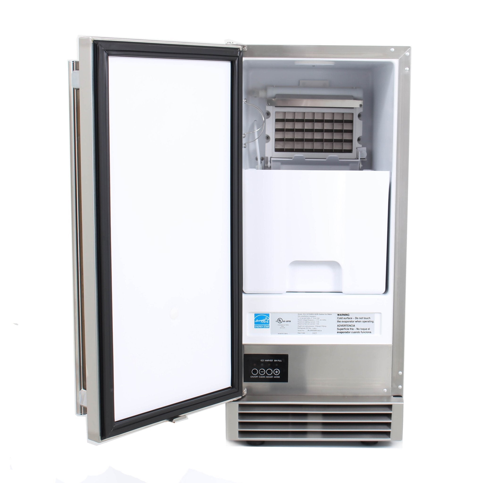 50 lb. 15" Stainless Steel Outdoor Ice Maker
