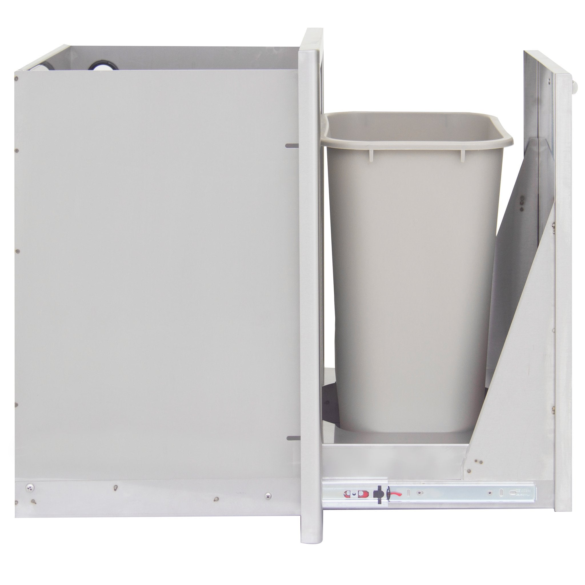 18" Stainless Steel Roll Out Trash and Propane Tank Storage Drawer