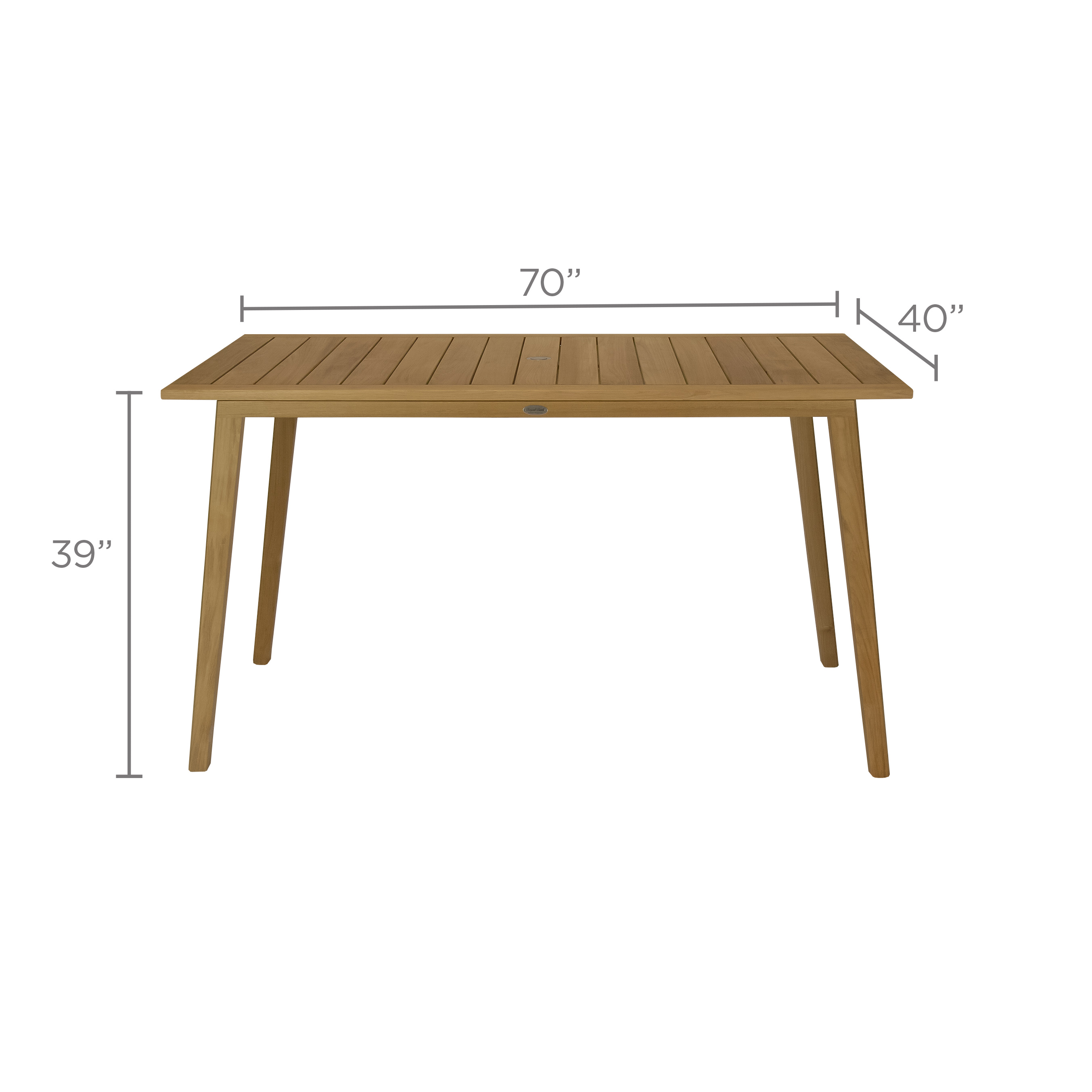 Admiral 40" x 70" Rectangular Bar Table with Umbrella Hole
