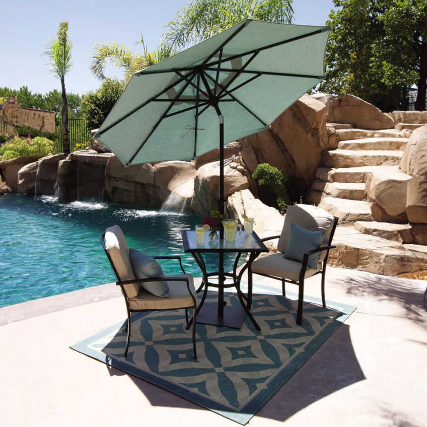 Push Button Tilt 7.5' Octagon Aluminum Market Umbrella