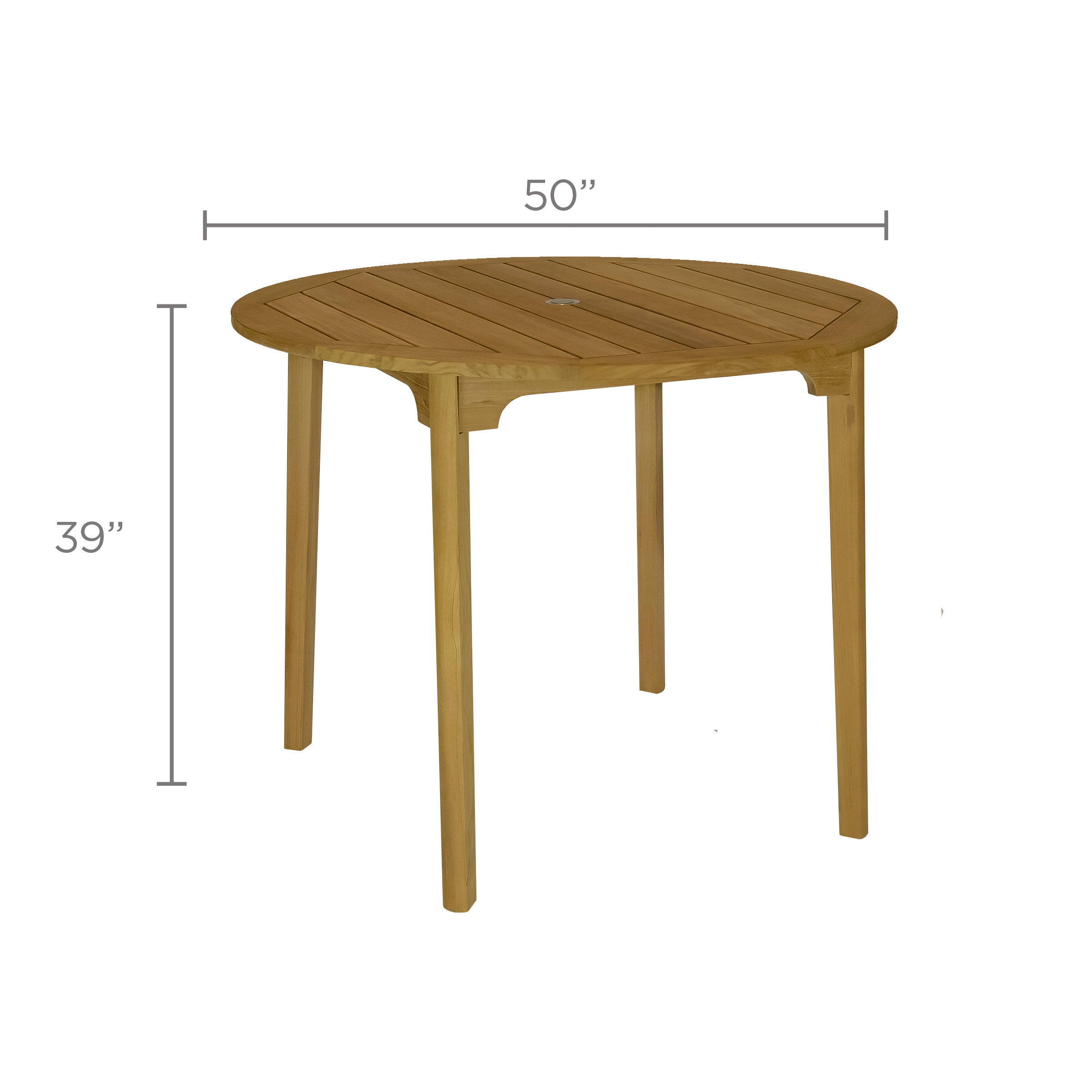 Admiral 50" Round Bar Table with Umbrella Hole