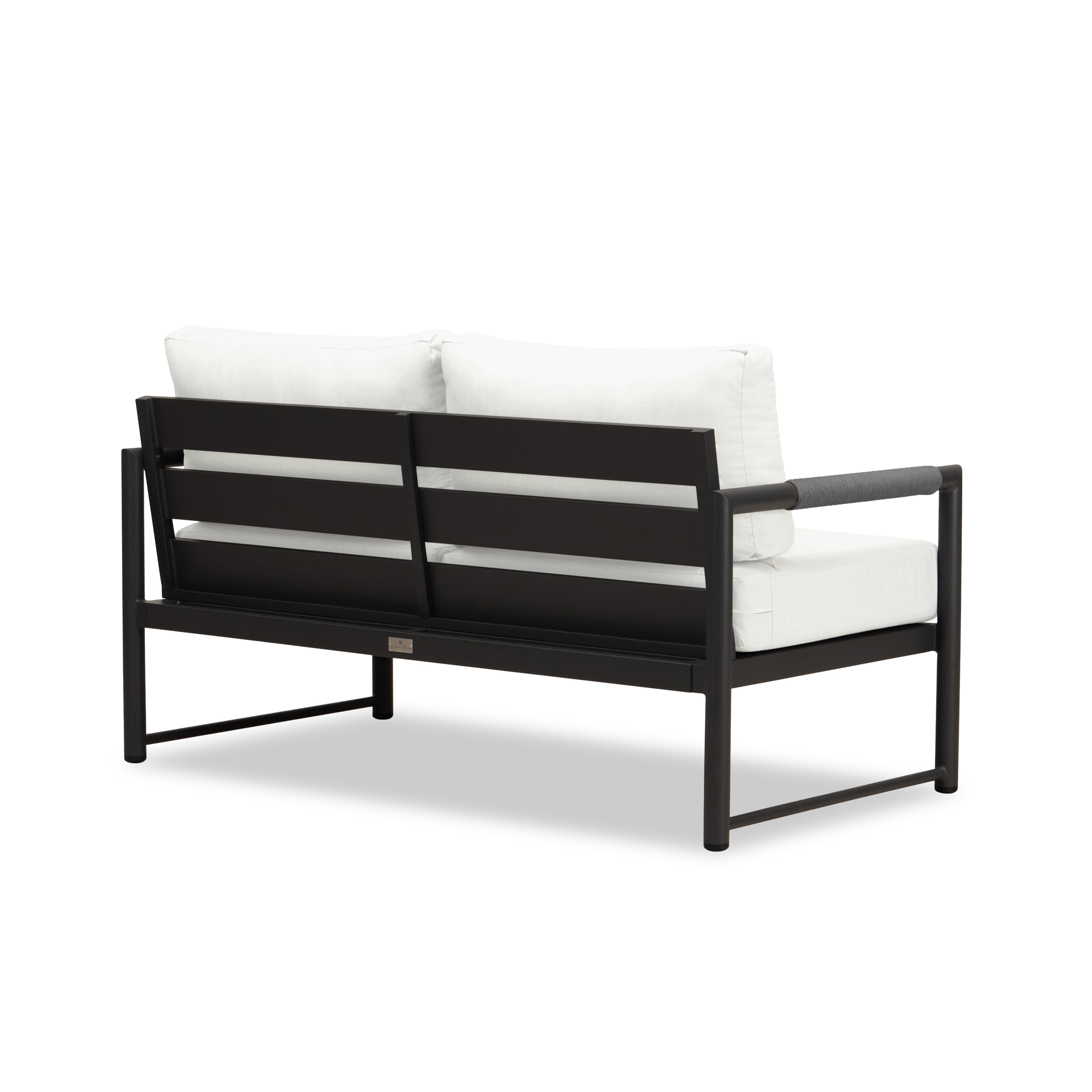 Alto Loveseat#Finish_Black#Fabric_Canvas Natural