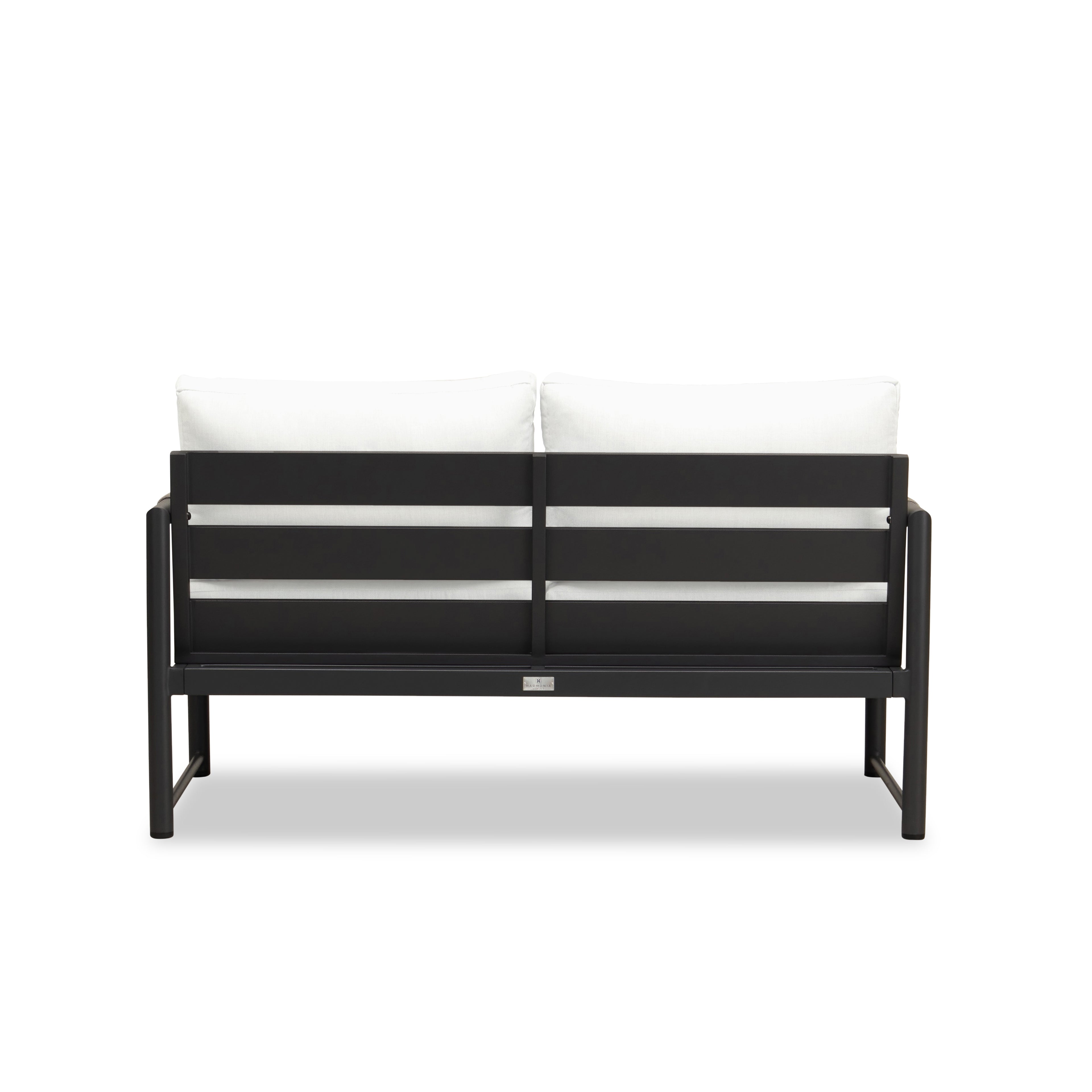 Alto Loveseat#Finish_Black#Fabric_Canvas Natural