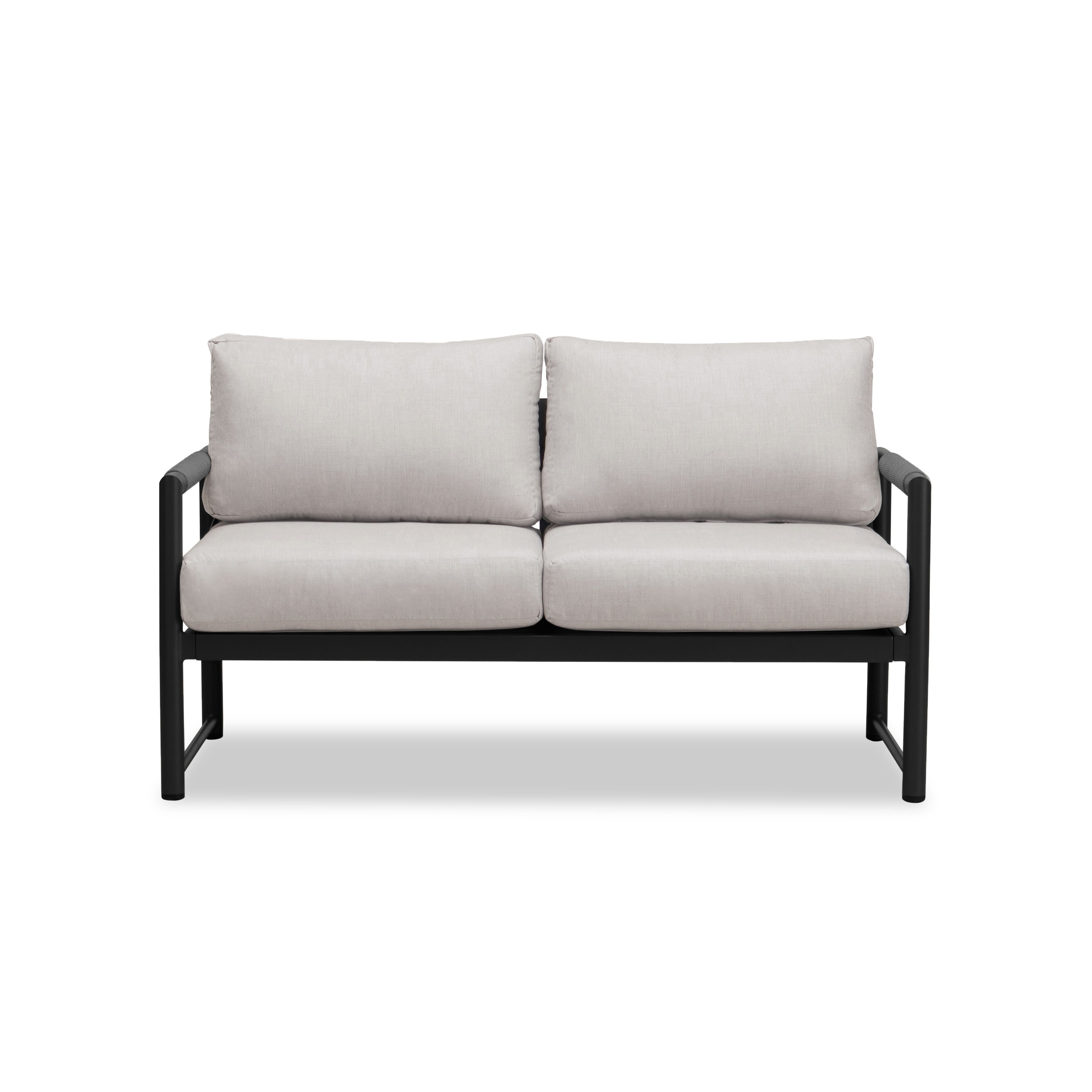 Alto Loveseat#Finish_Black#Fabric_Cast Silver