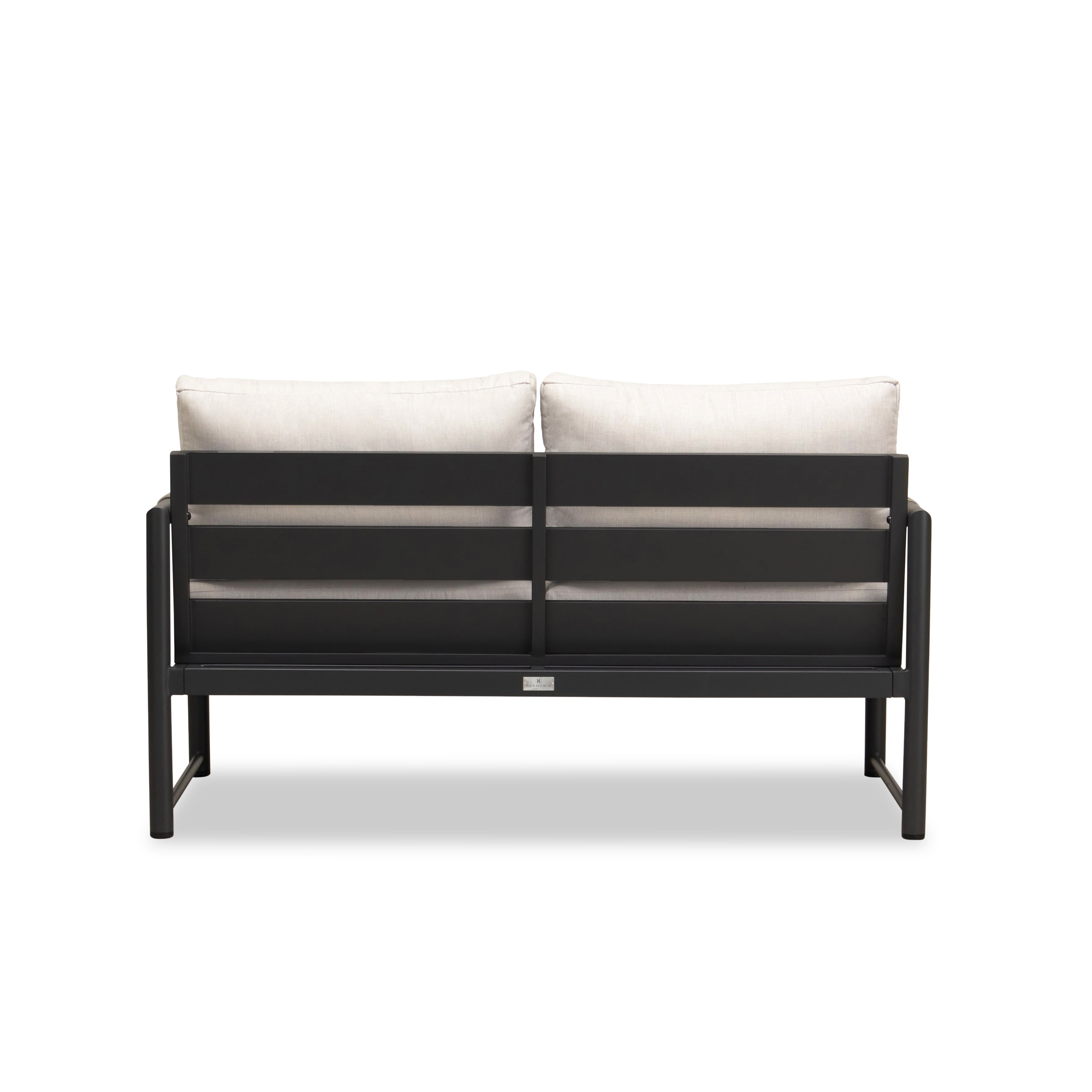 Alto Loveseat#Finish_Black#Fabric_Cast Silver