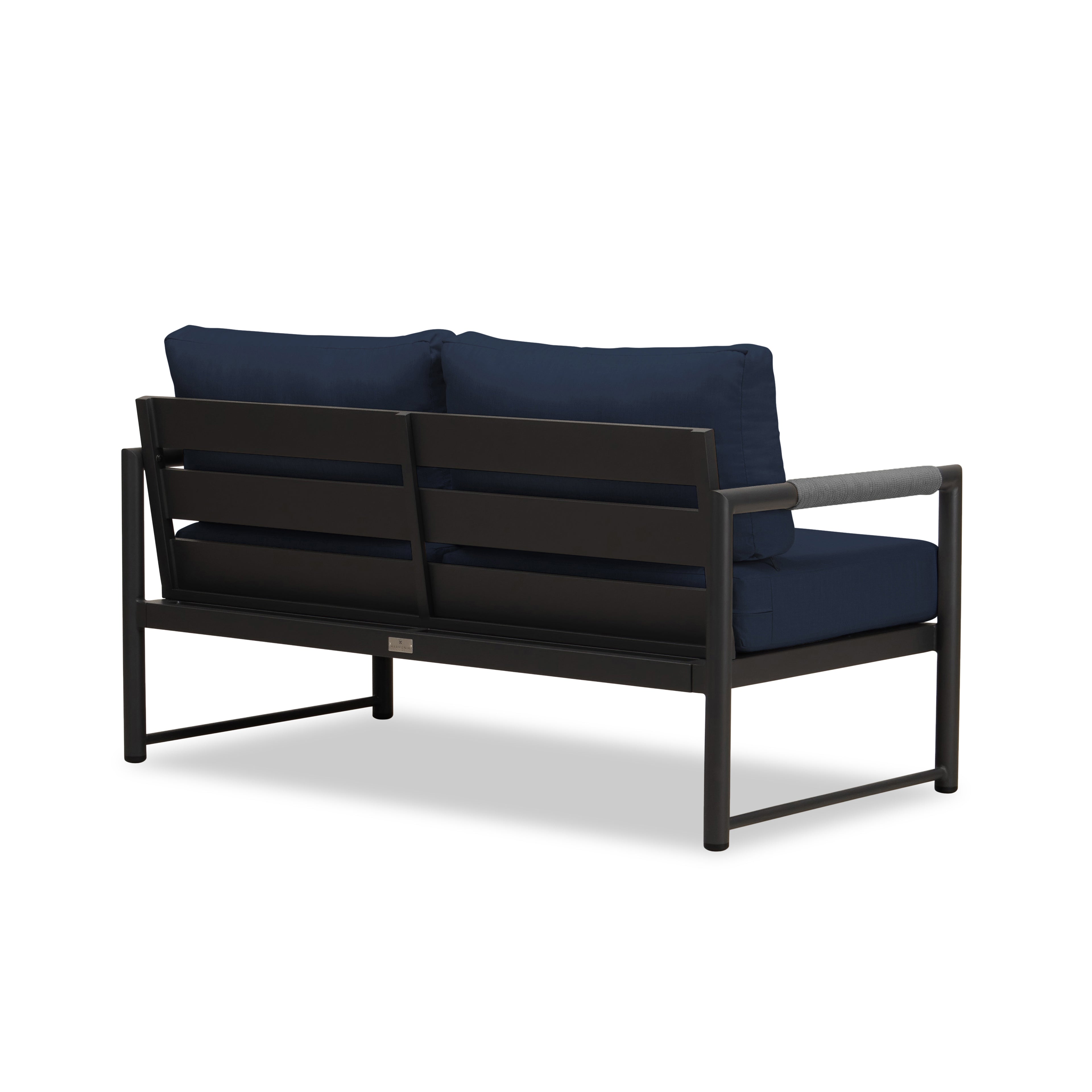 Alto Loveseat#Finish_Black#Fabric_Spectrum Indigo
