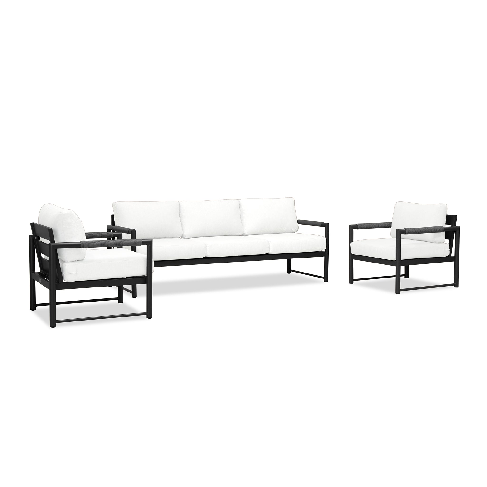 variant:Two Club Chairs / Black/Carbon / Canvas Natural