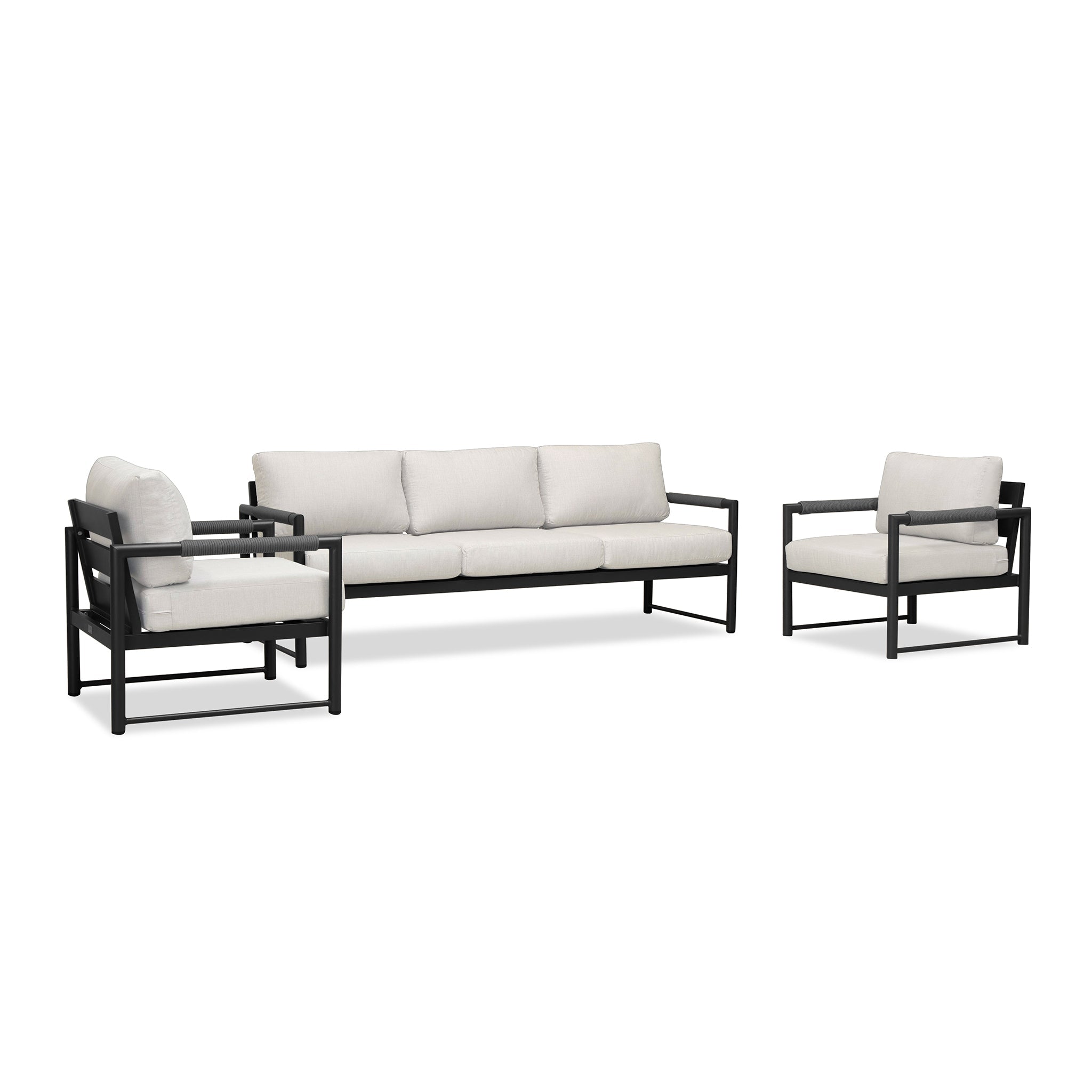 variant:Two Club Chairs / Black/Carbon / Cast Silver