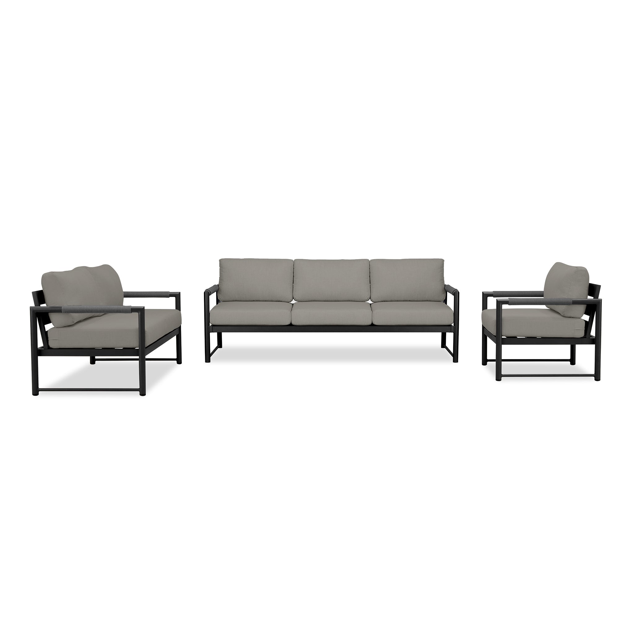 variant:Club Chair and Loveseat / Black/Carbon / Canvas Charcoal