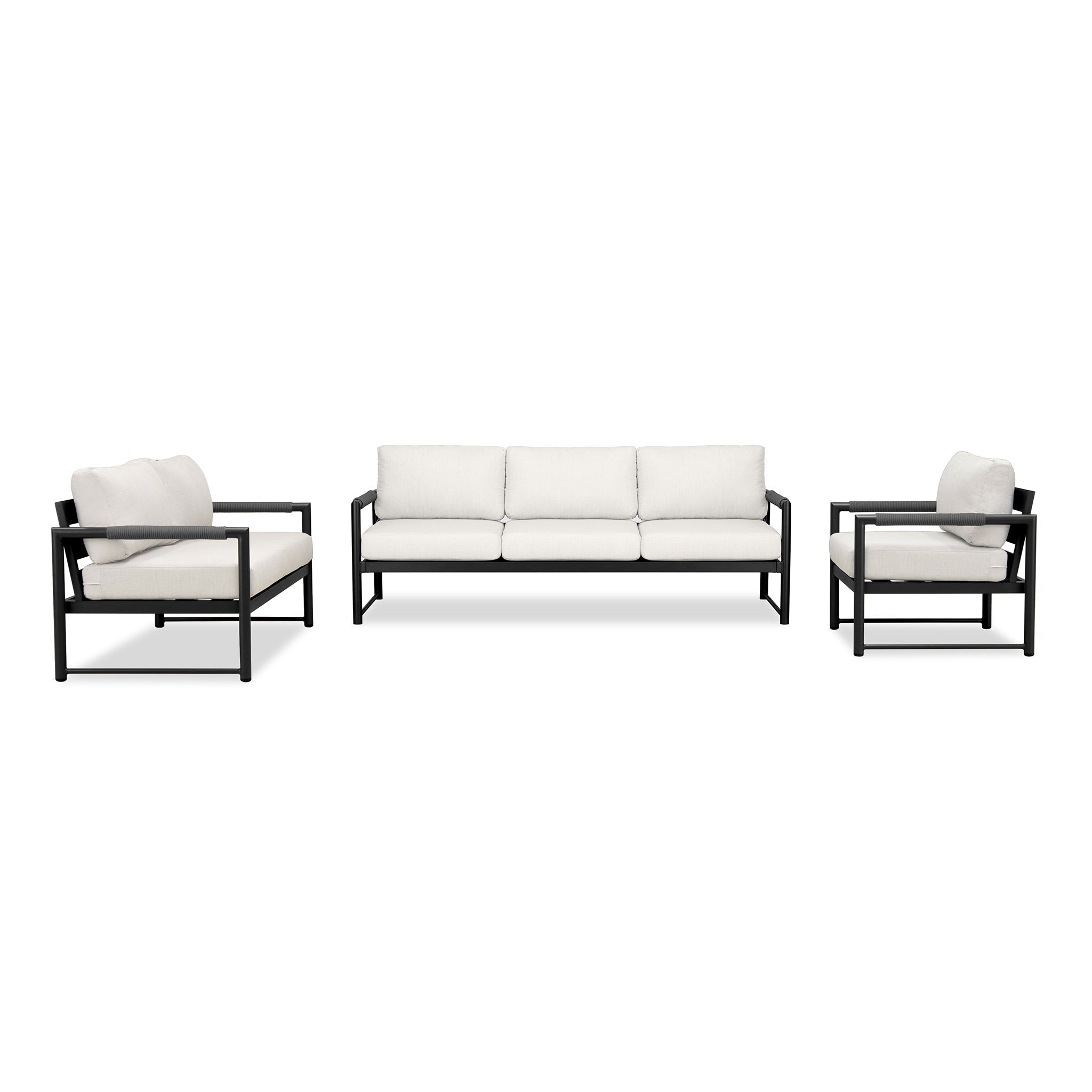 variant:Club Chair and Loveseat / Black/Carbon / Cast Silver