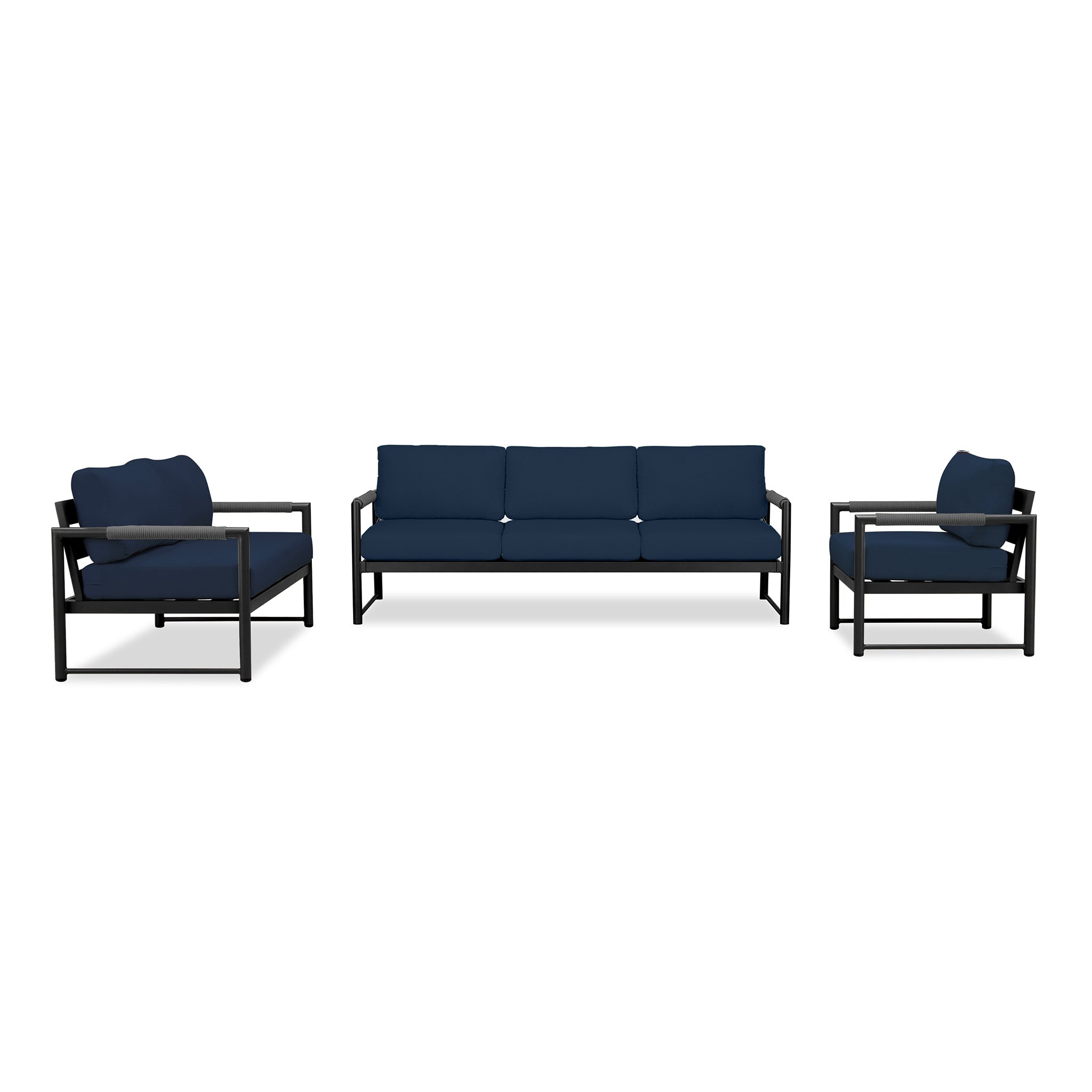 variant:Club Chair and Loveseat / Black/Carbon / Spectrum Indigo