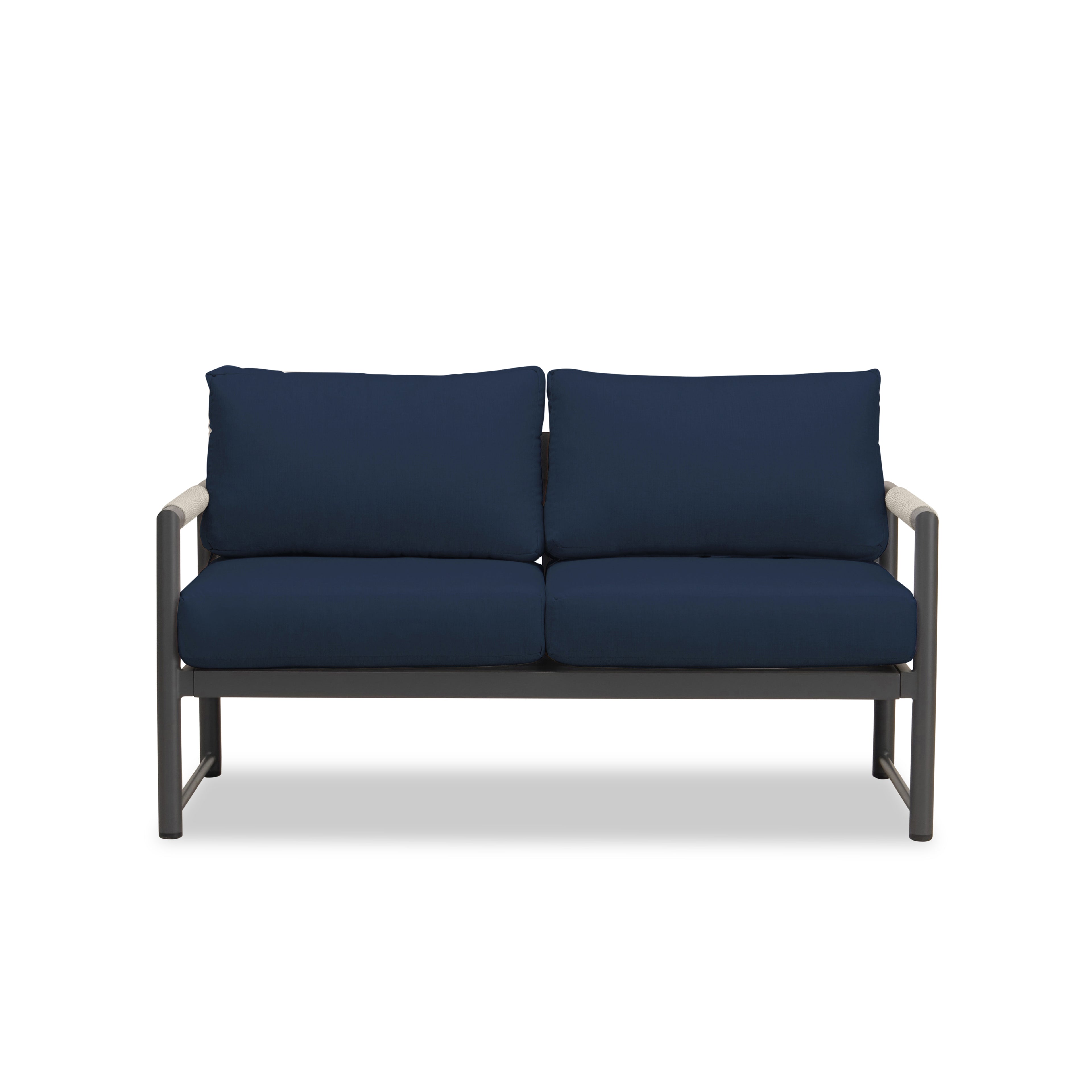 Alto Loveseat#Finish_Slate#Fabric_Spectrum Indigo