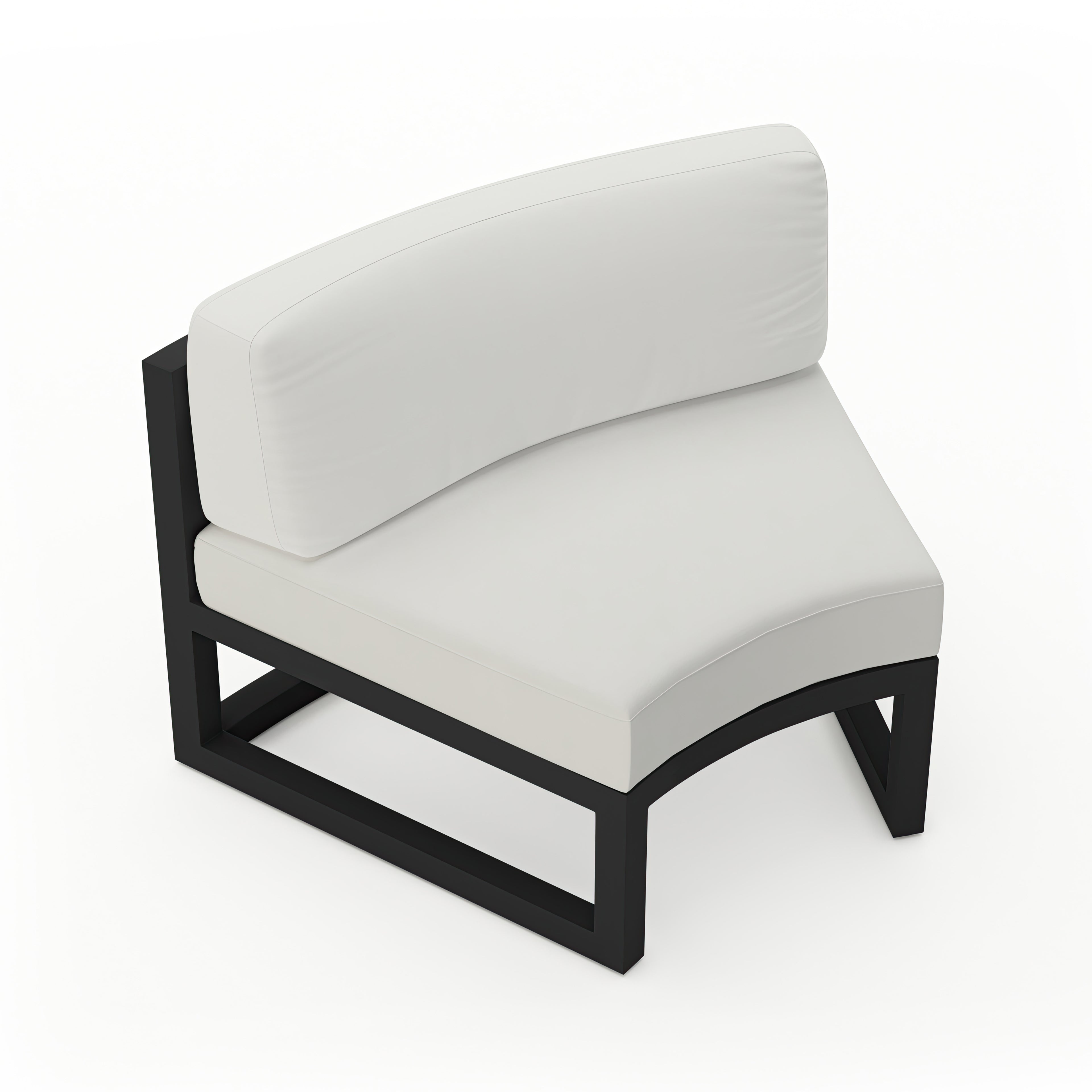Avion Aluminum Curve Seat (Set of 2)#Finish_Black#Fabric_Canvas Natural