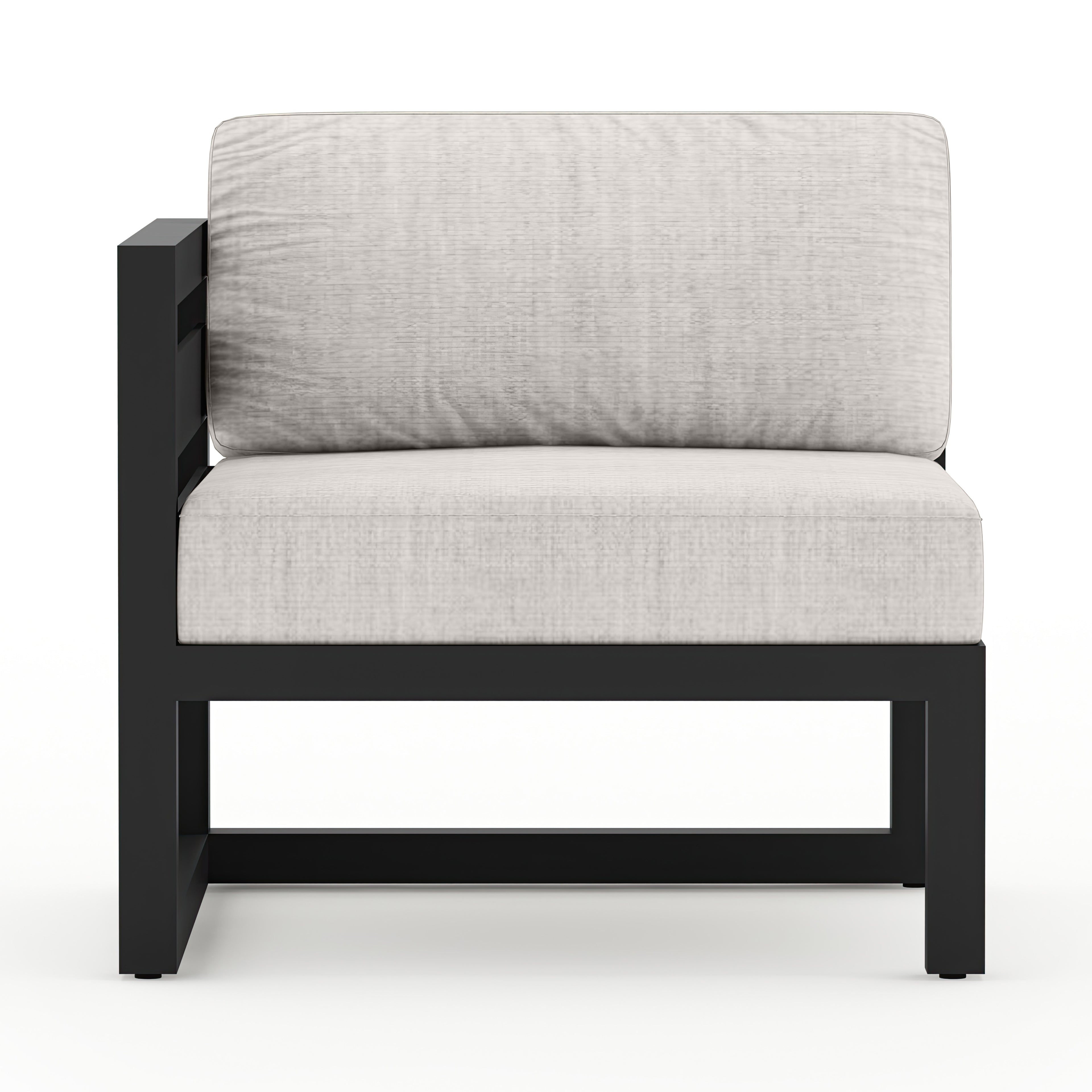 Avion Classic 5 Piece Aluminum Sectional Set#Finish_Black#Fabric_Cast Silver