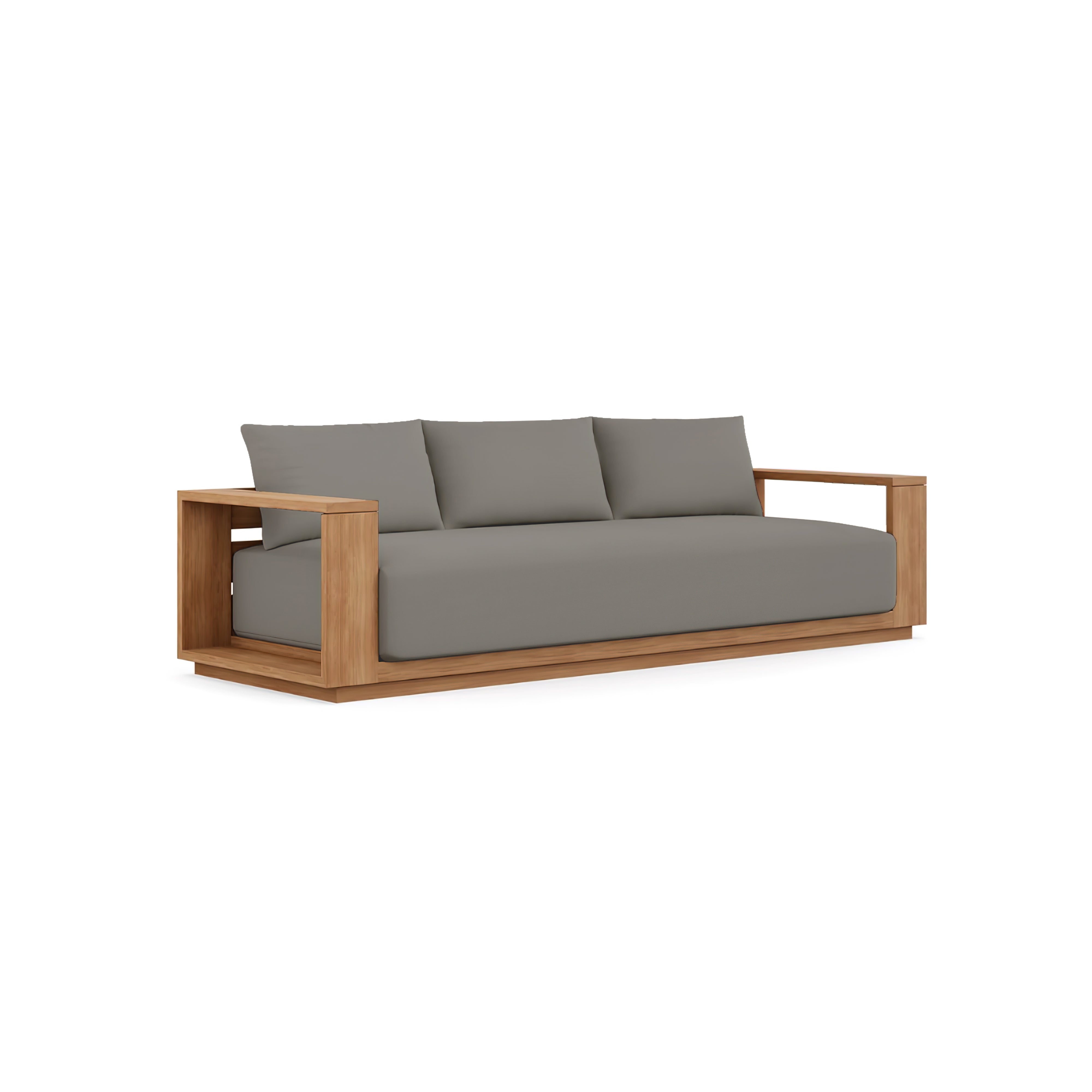 Beja Luxe Sofa#Finish_Natural Sanded#Fabric_Canvas Charcoal