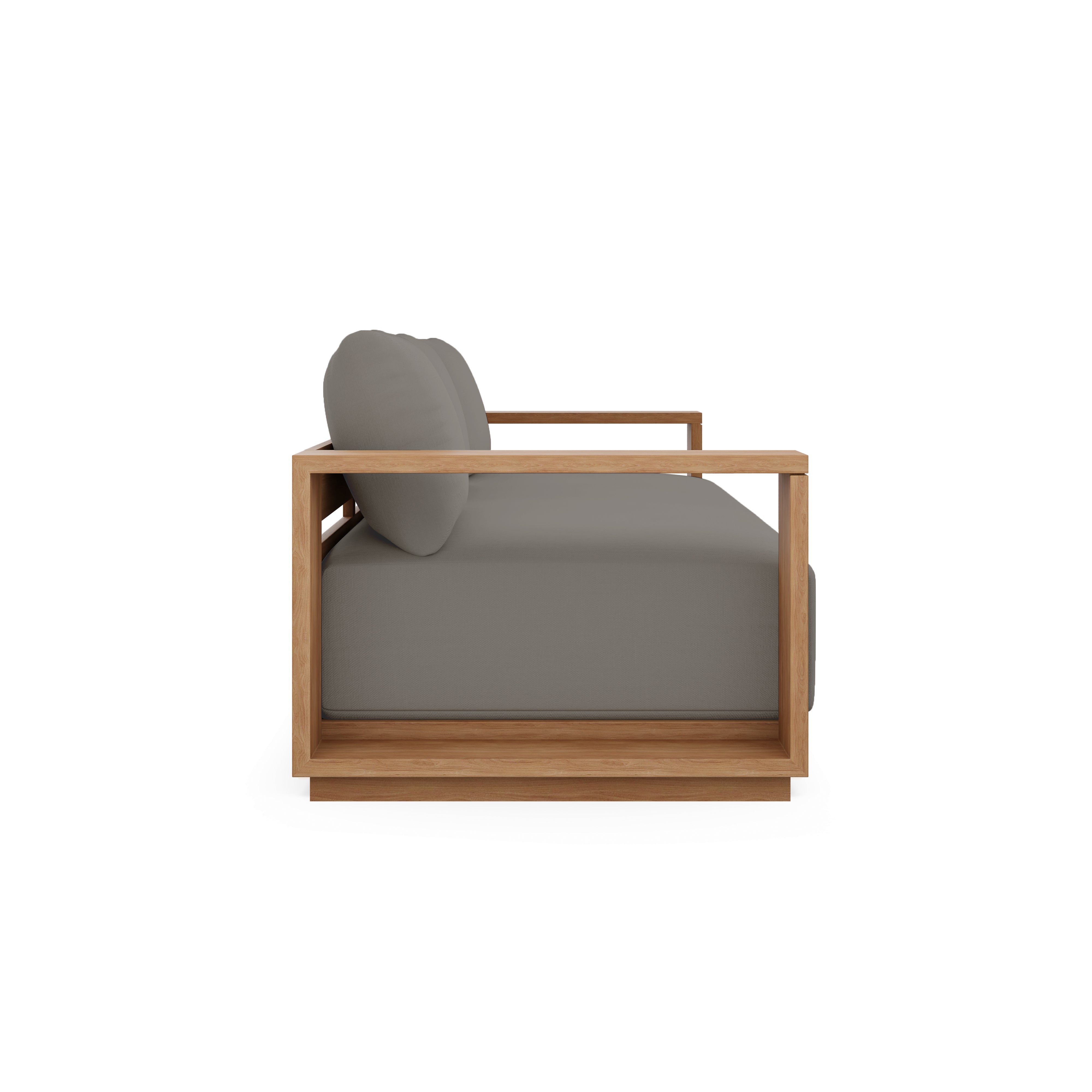 Beja Luxe Sofa#Finish_Natural Sanded#Fabric_Canvas Charcoal