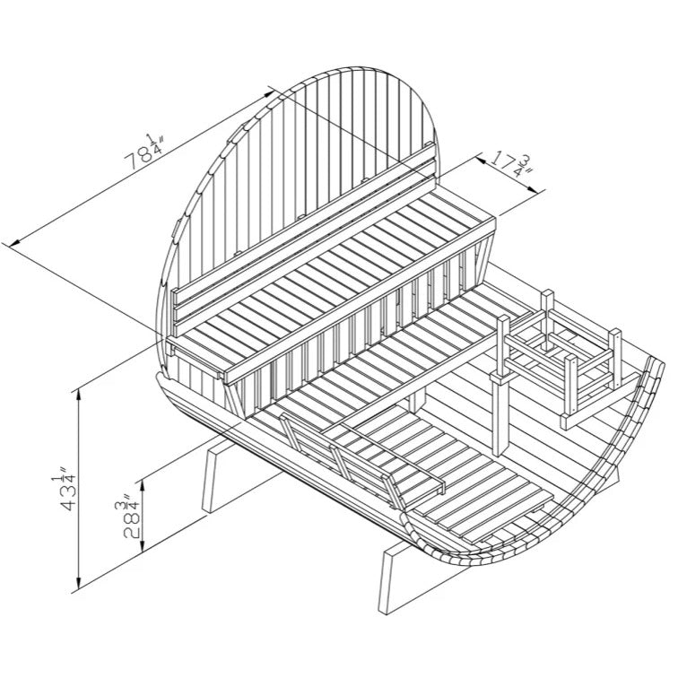 6-Person Extra-Wide Barrel Outdoor Sauna