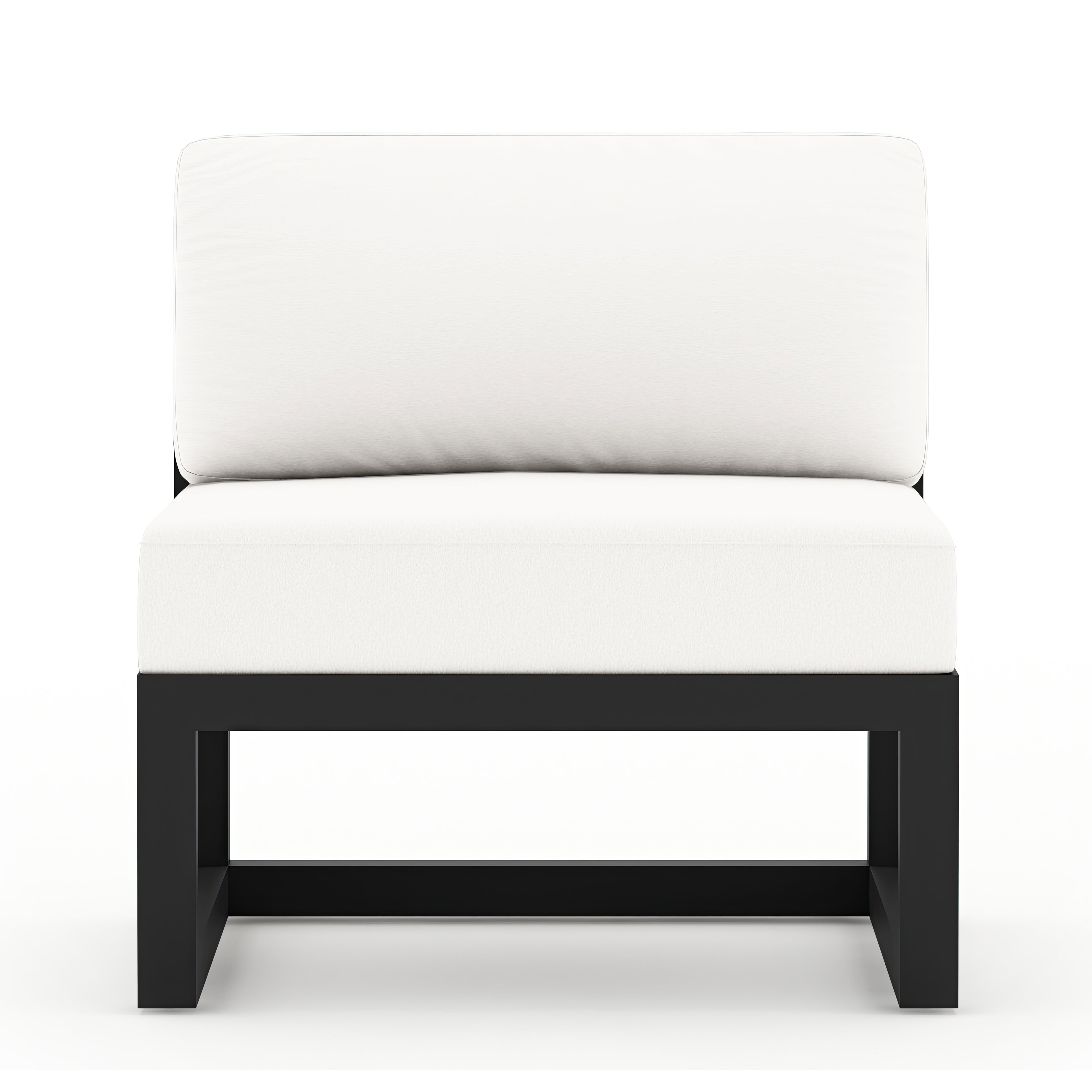 Avion 5 Piece Aluminum Sectional Set#Finish_Black#Fabric_Canvas Natural