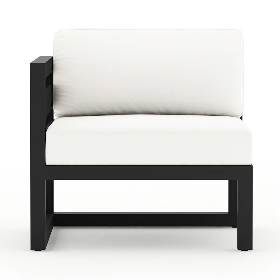 Avion 6 Piece Aluminum Sectional Set#Finish_Black#Fabric_Canvas Natural