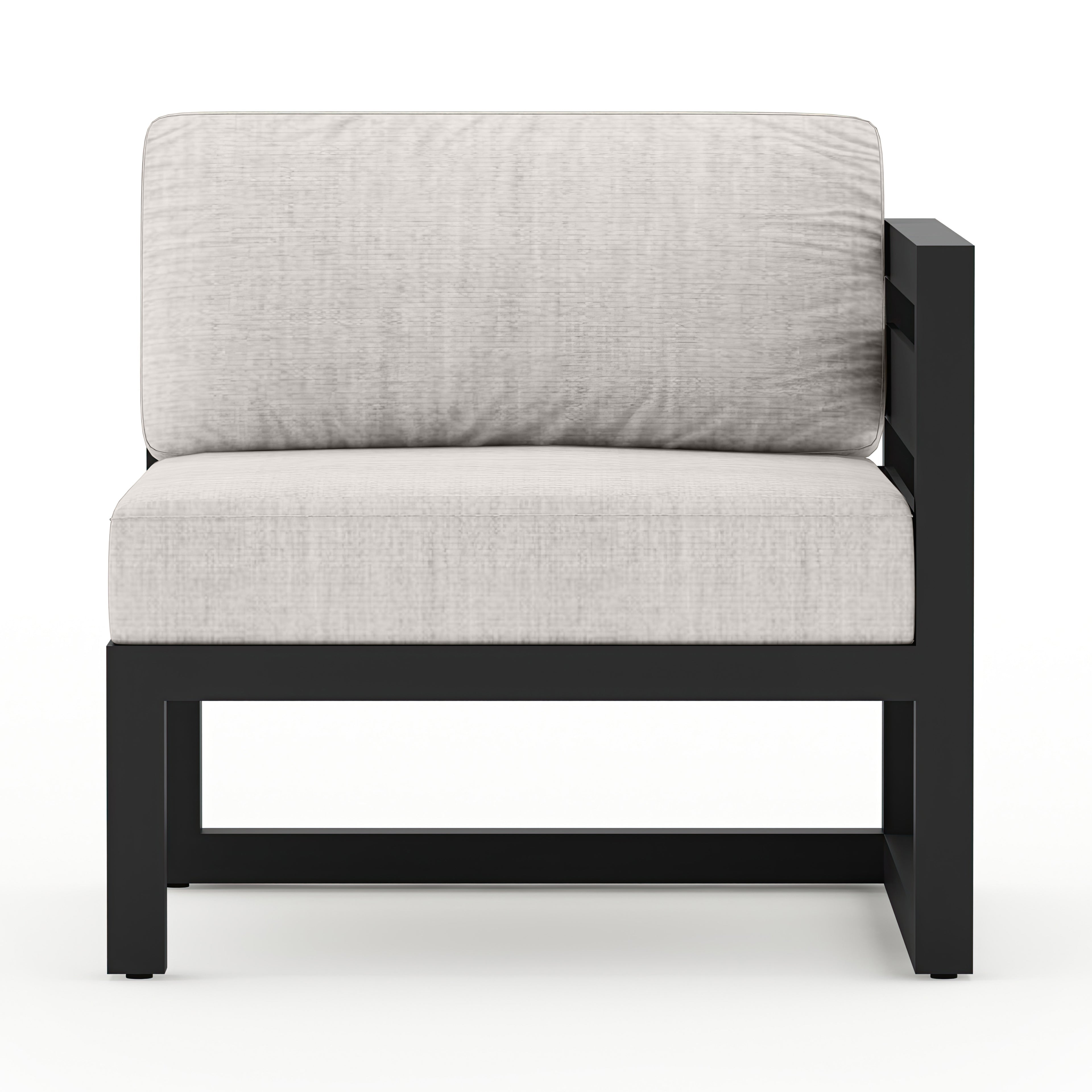 Avion 8 Piece Aluminum Sectional Set#Finish_Black#Fabric_Cast Silver