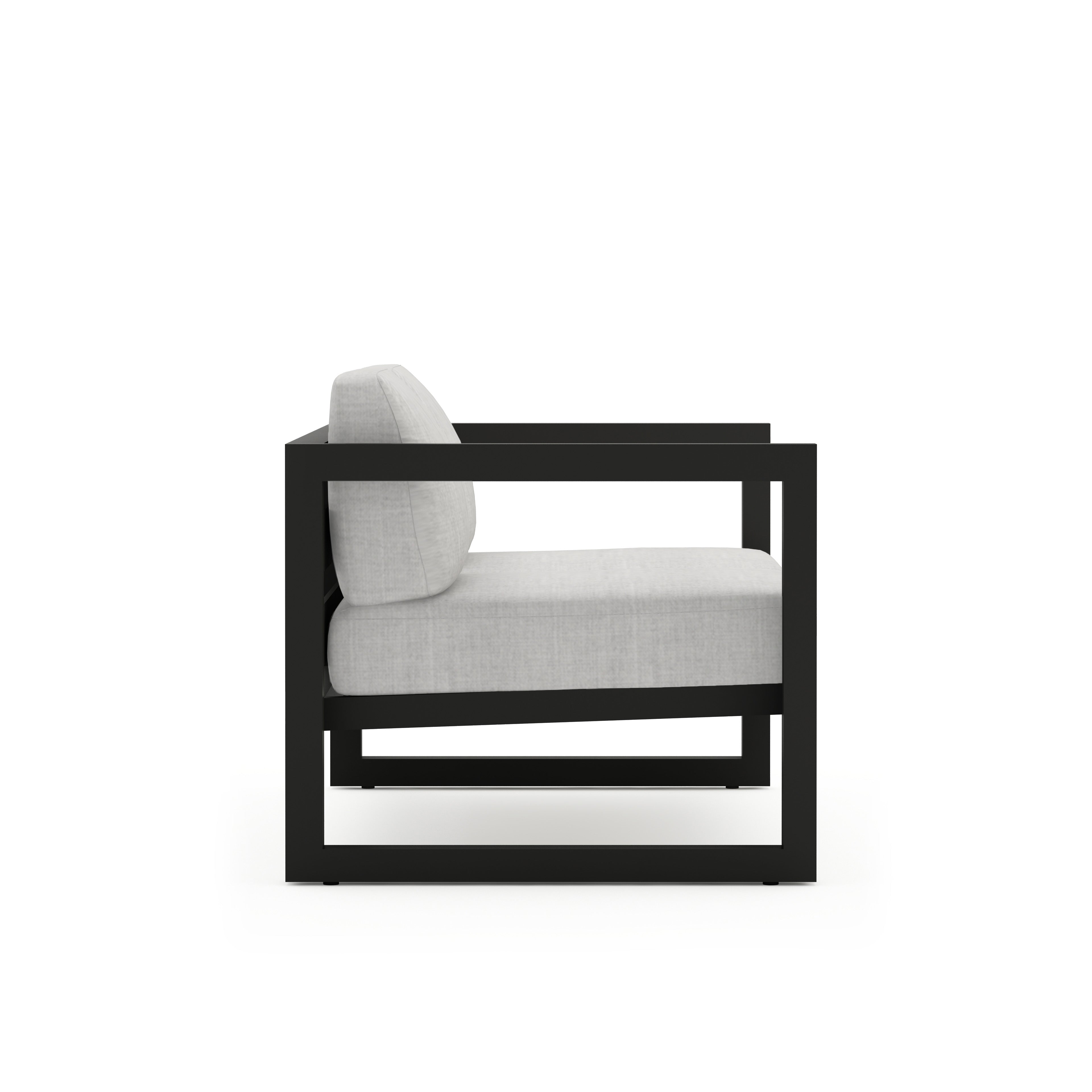 Avion Loveseat#Finish_Black#Fabric_Cast Silver