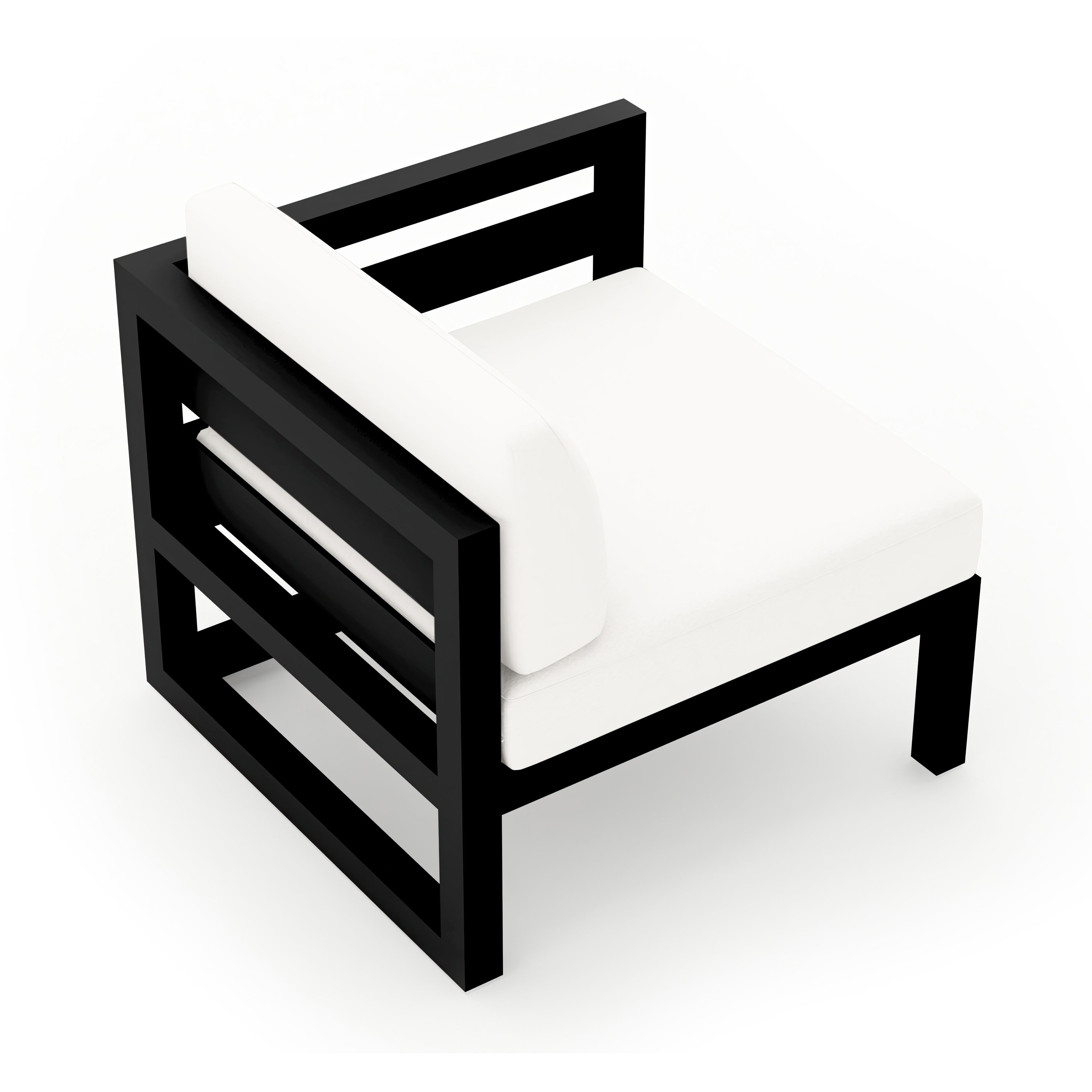 Avion Right Arm Section#Finish_Black#Fabric_Canvas Natural