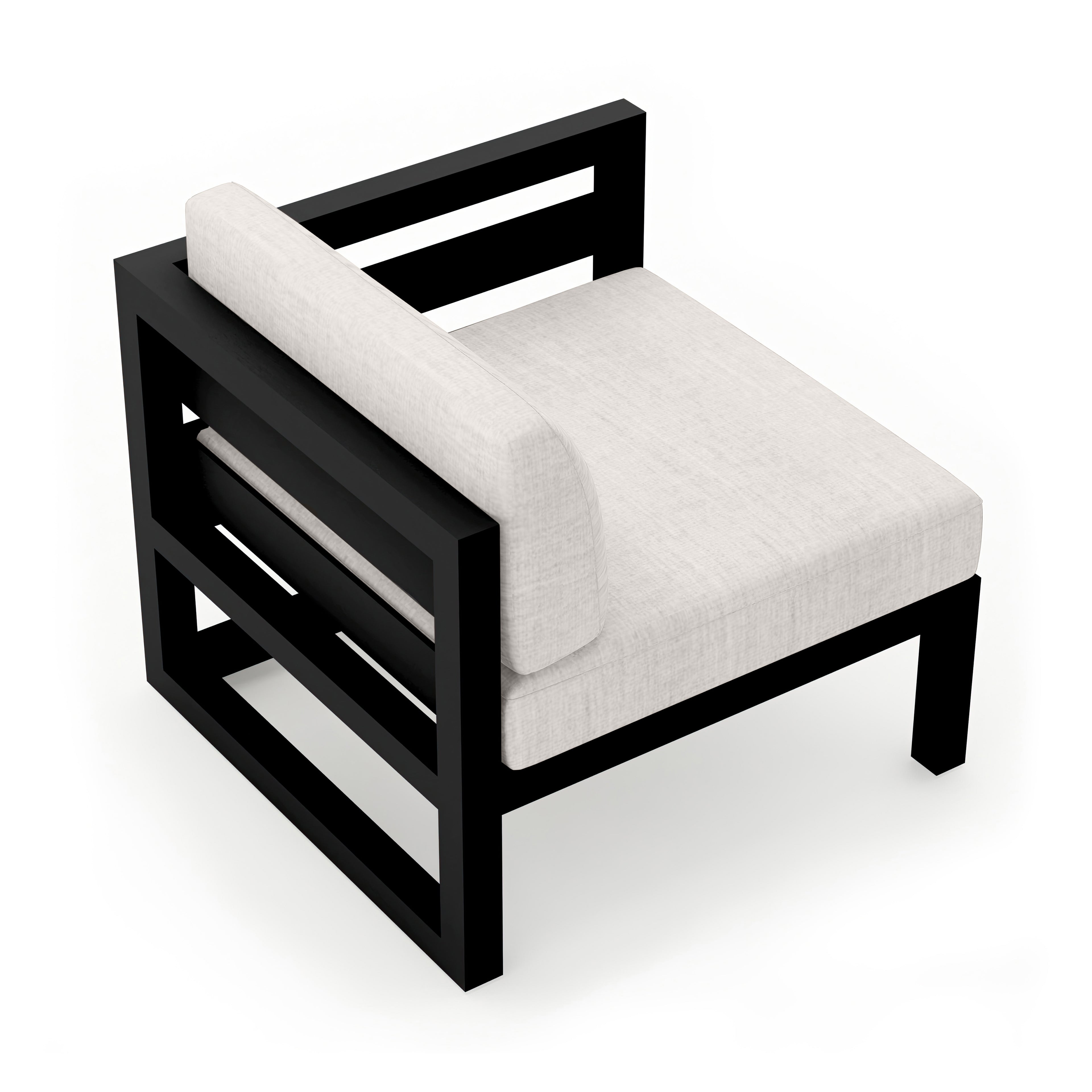 Avion Right Arm Section#Finish_Black#Fabric_Cast Silver