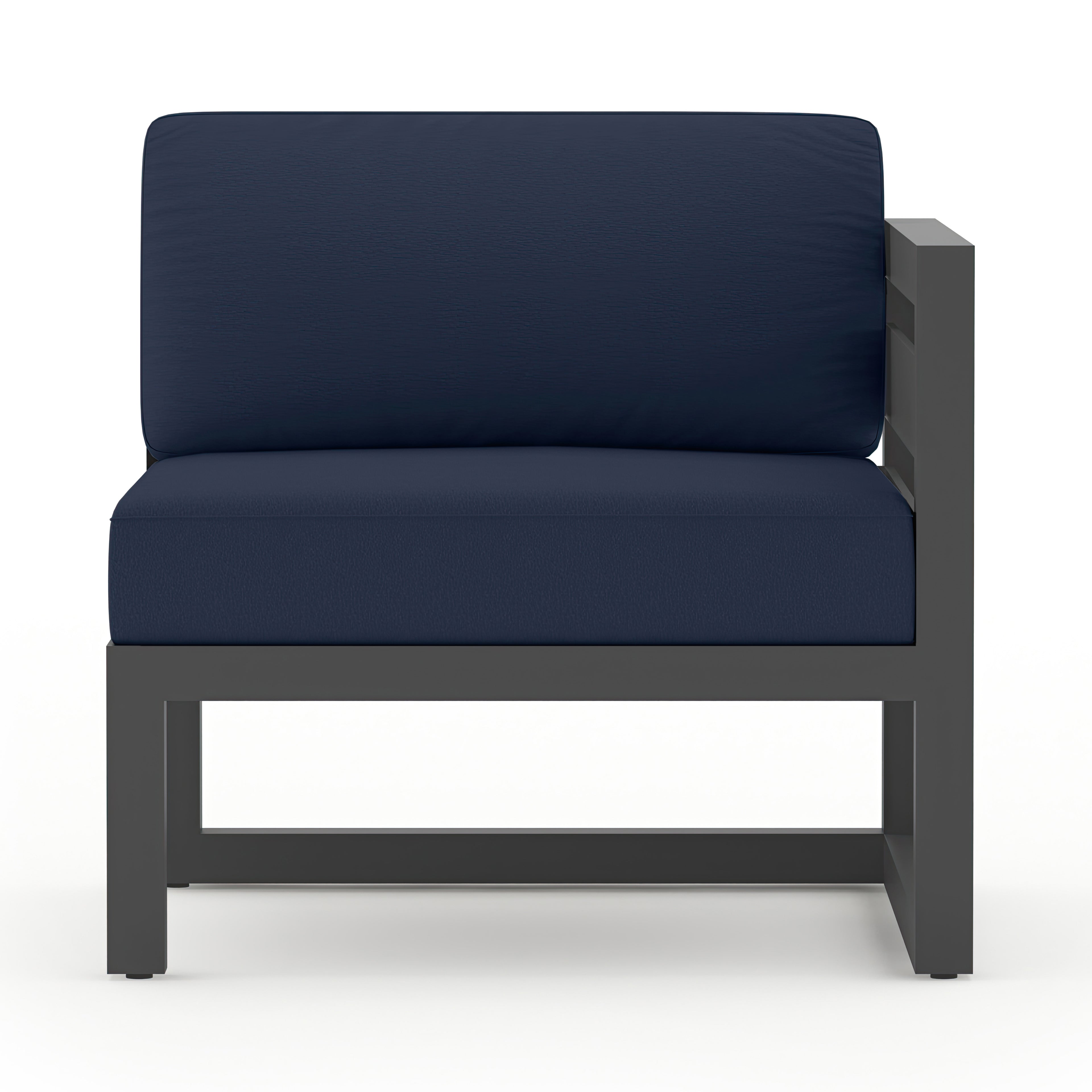 Avion 5 Piece Aluminum Sectional Set#Finish_Slate#Fabric_Spectrum Indigo