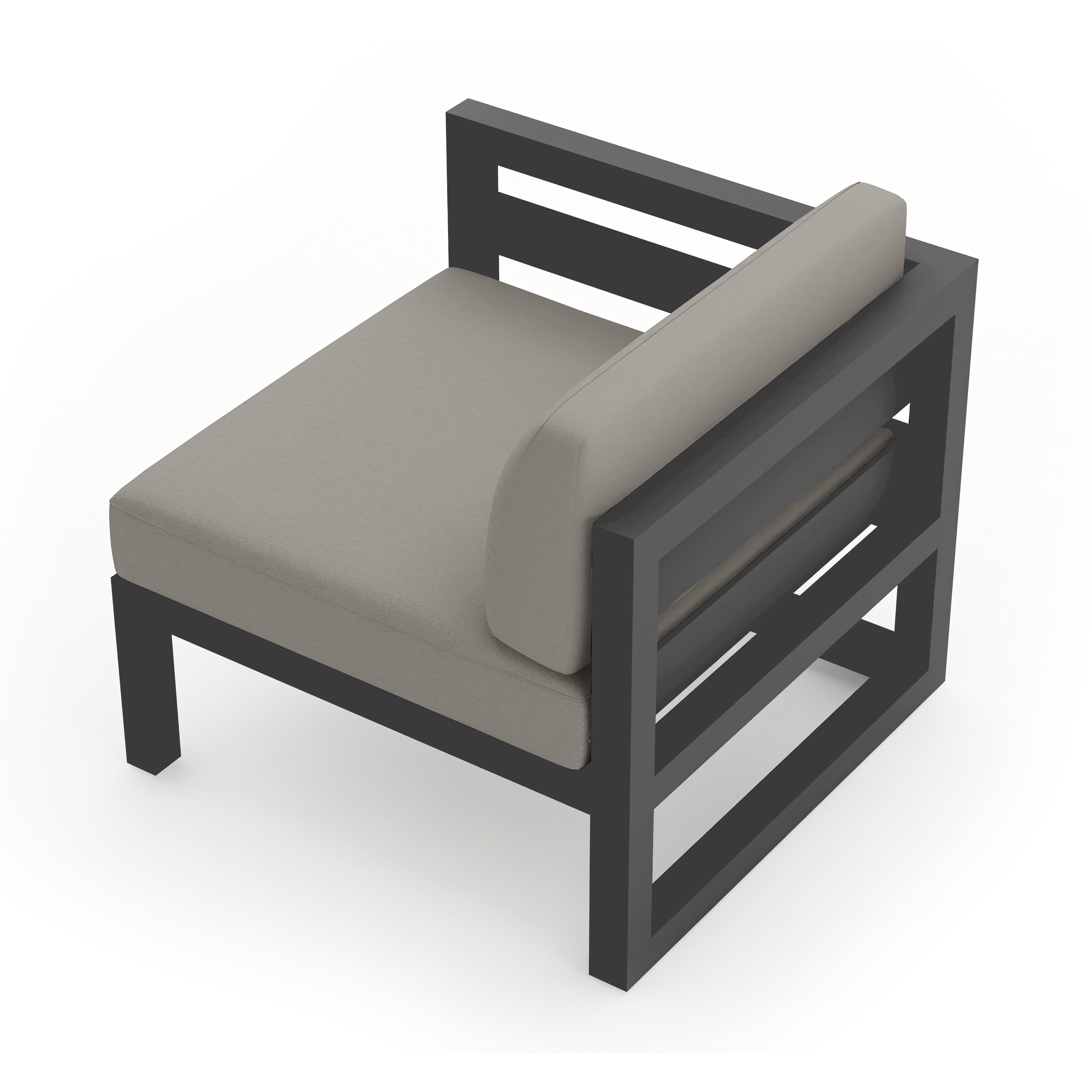 Avion Left Arm Section#Finish_Slate#Fabric_Canvas Charcoal