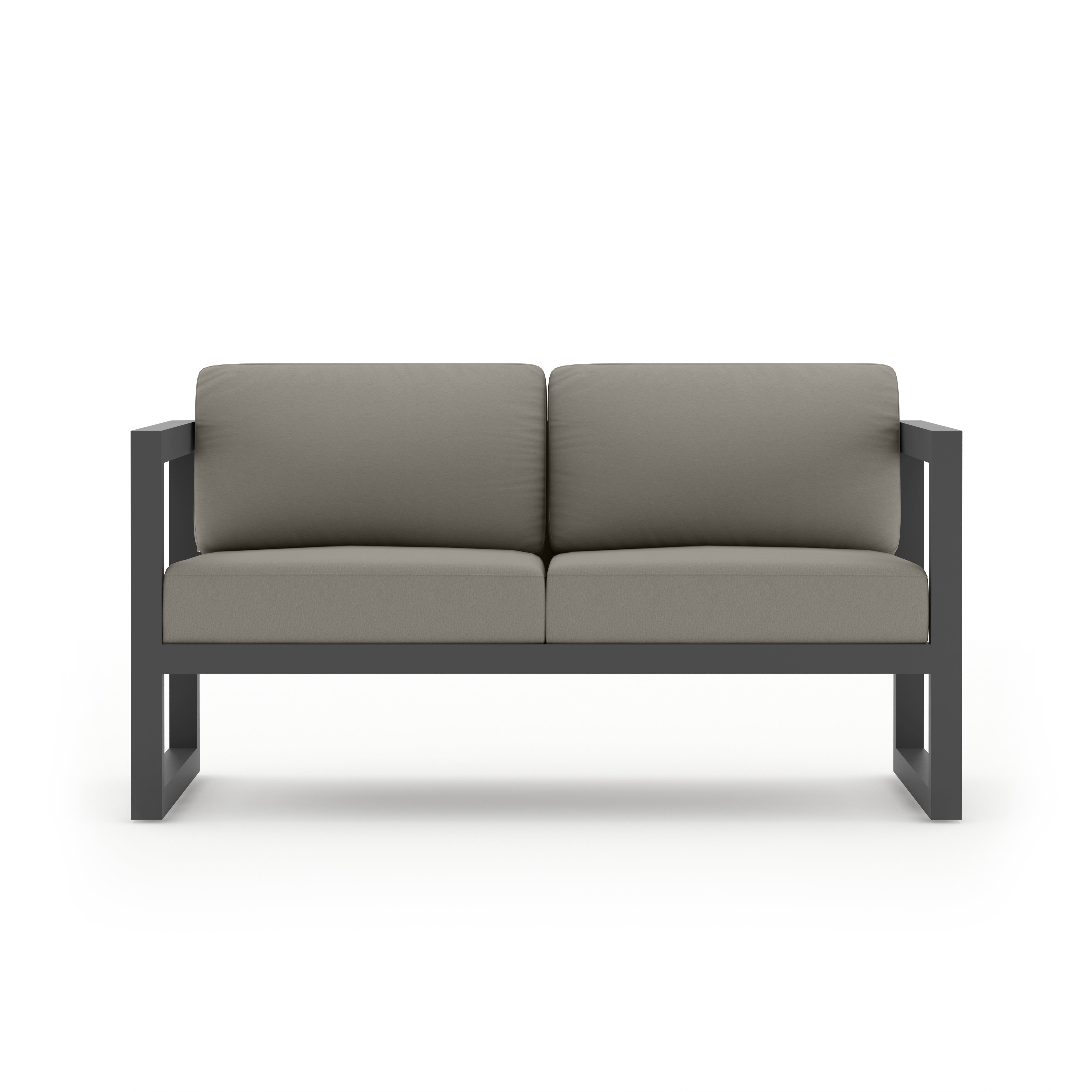Avion Loveseat#Finish_Slate#Fabric_Canvas Charcoal