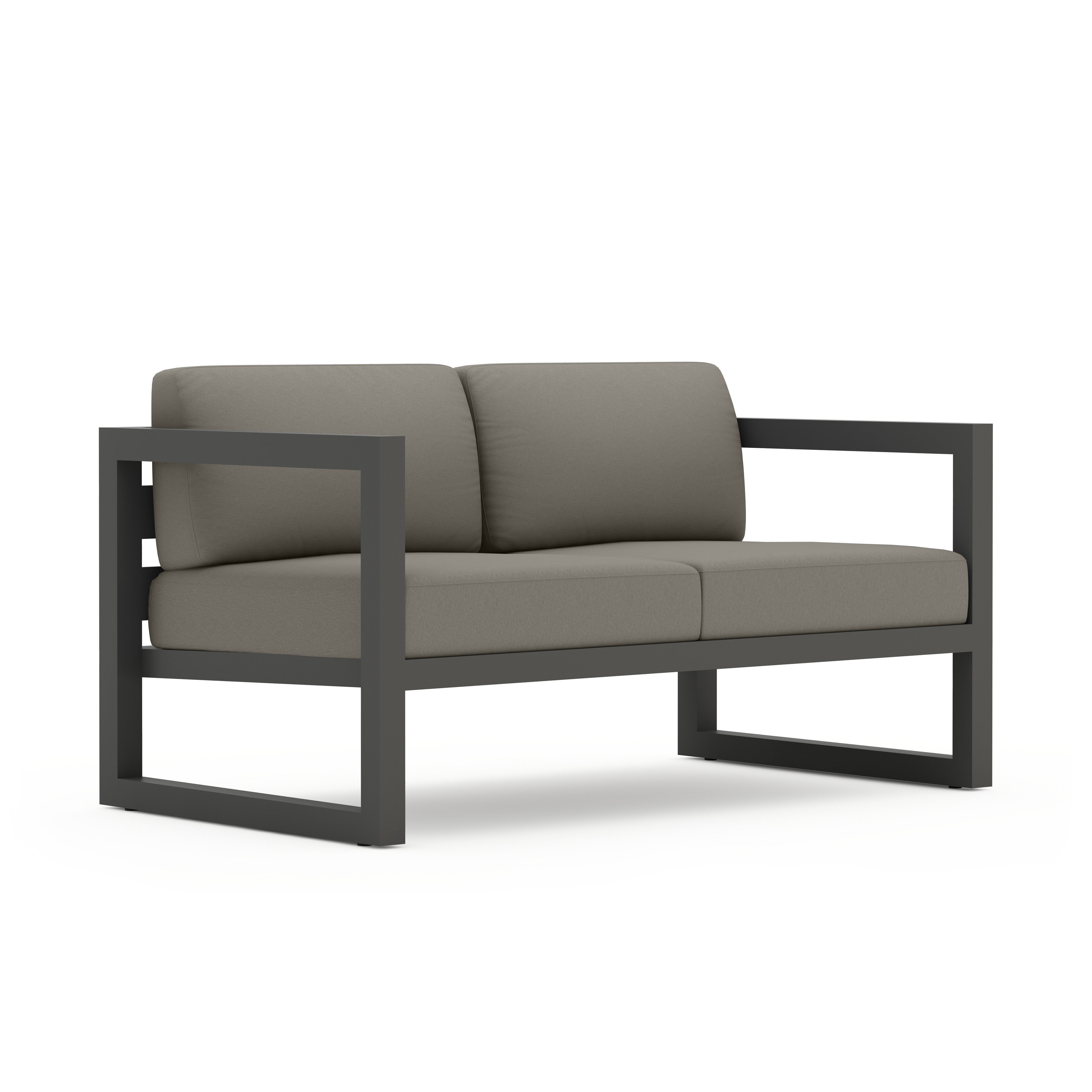 Avion Loveseat#Finish_Slate#Fabric_Canvas Charcoal