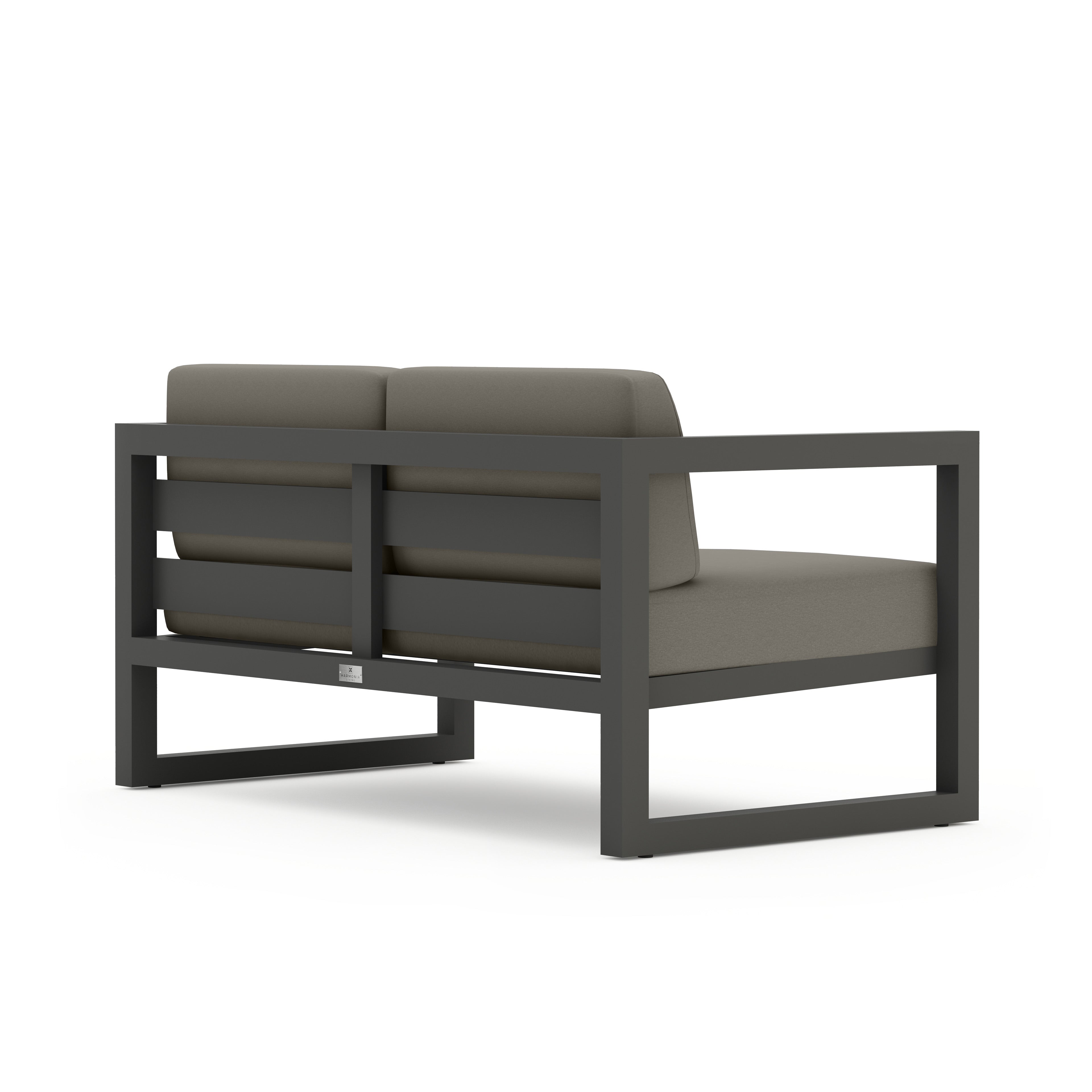Avion Loveseat#Finish_Slate#Fabric_Canvas Charcoal
