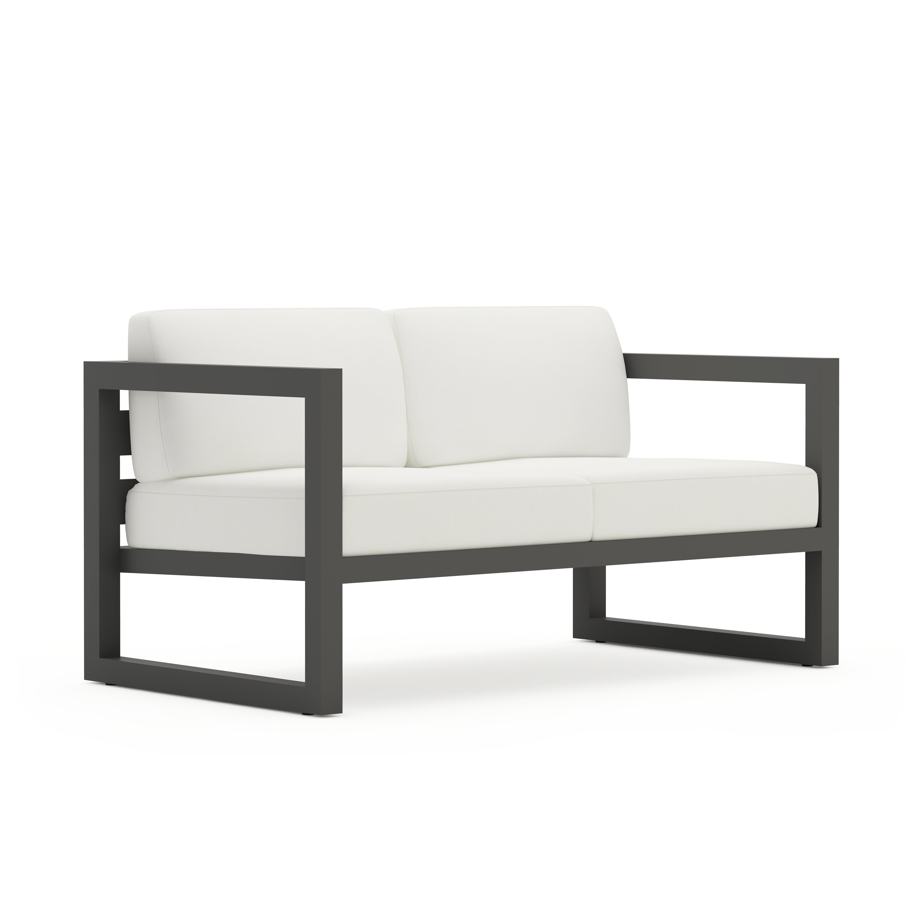 Avion Loveseat#Finish_Slate#Fabric_Canvas Natural