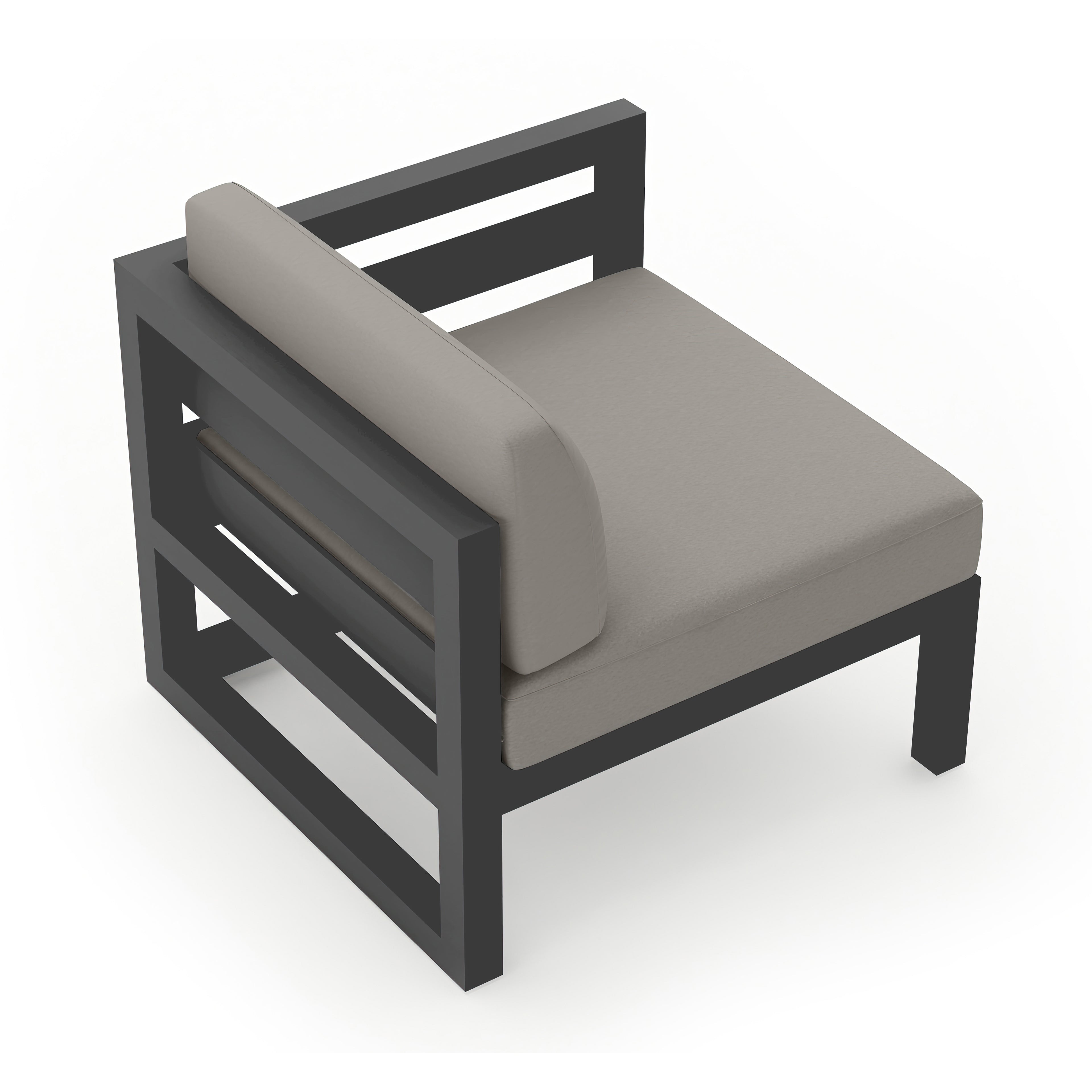 Avion Right Arm Section#Finish_Slate#Fabric_Canvas Charcoal