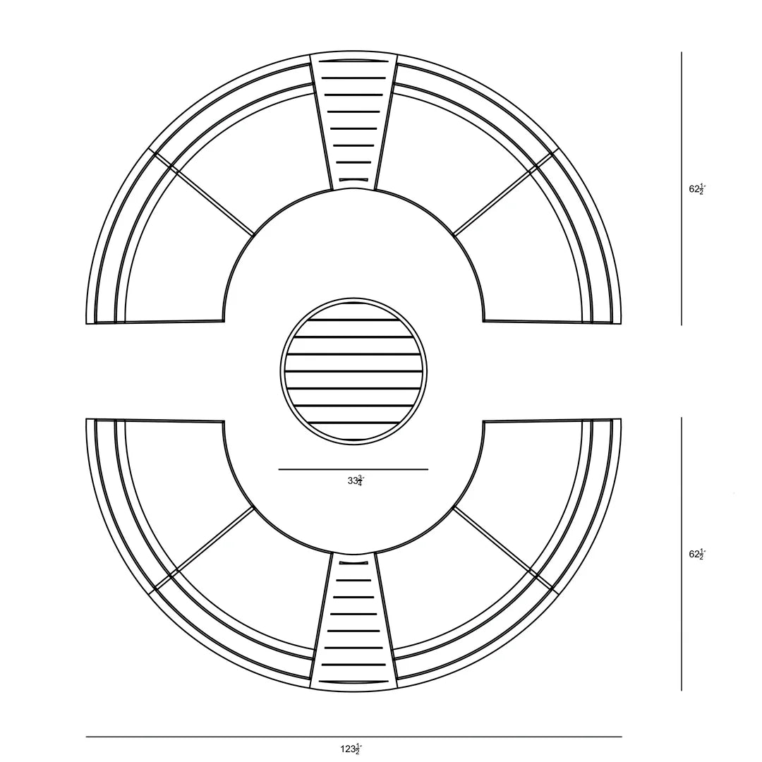 Avion 7 Piece Aluminum Curve Sectional Set
