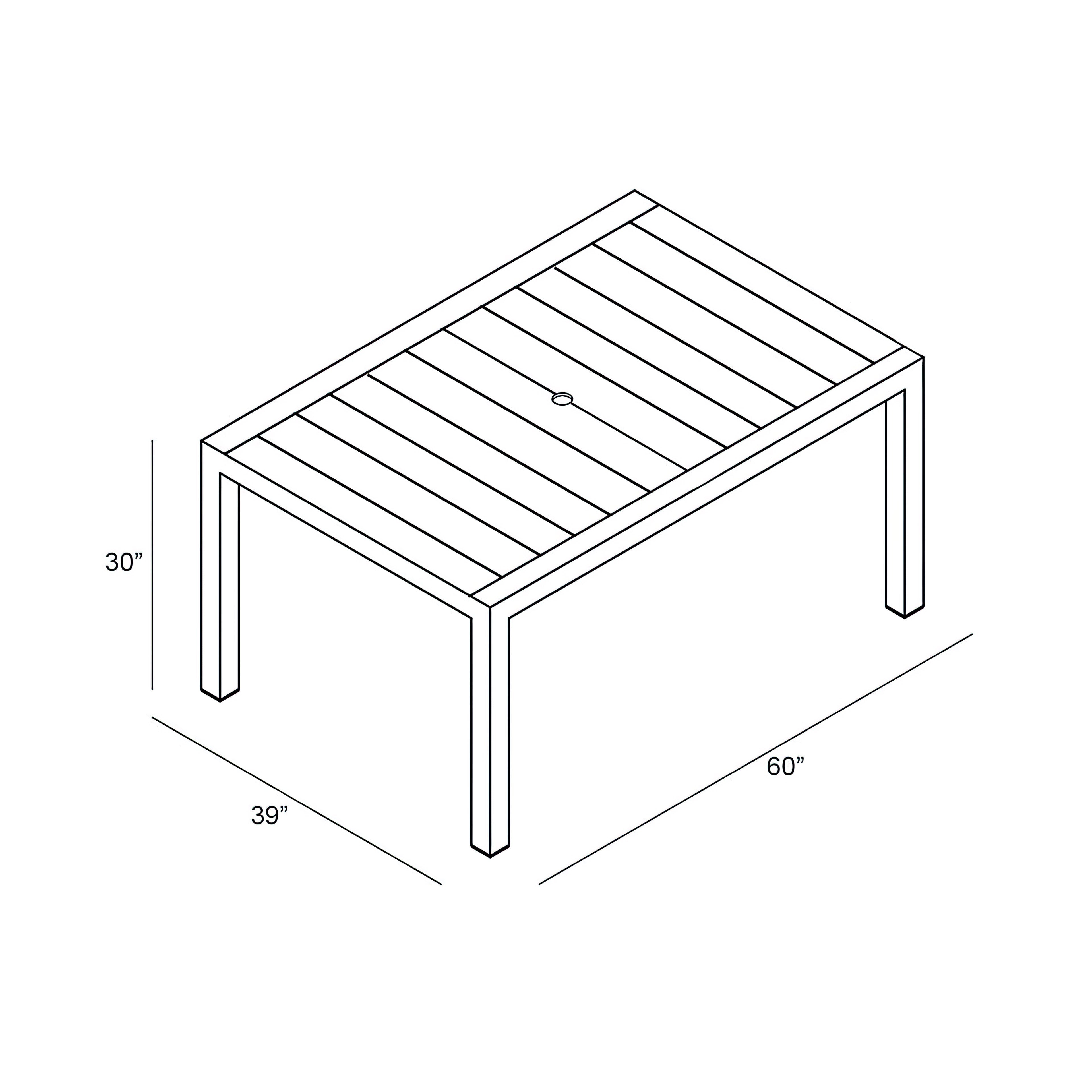 Classic Teak 60" Rectangle Dining Table