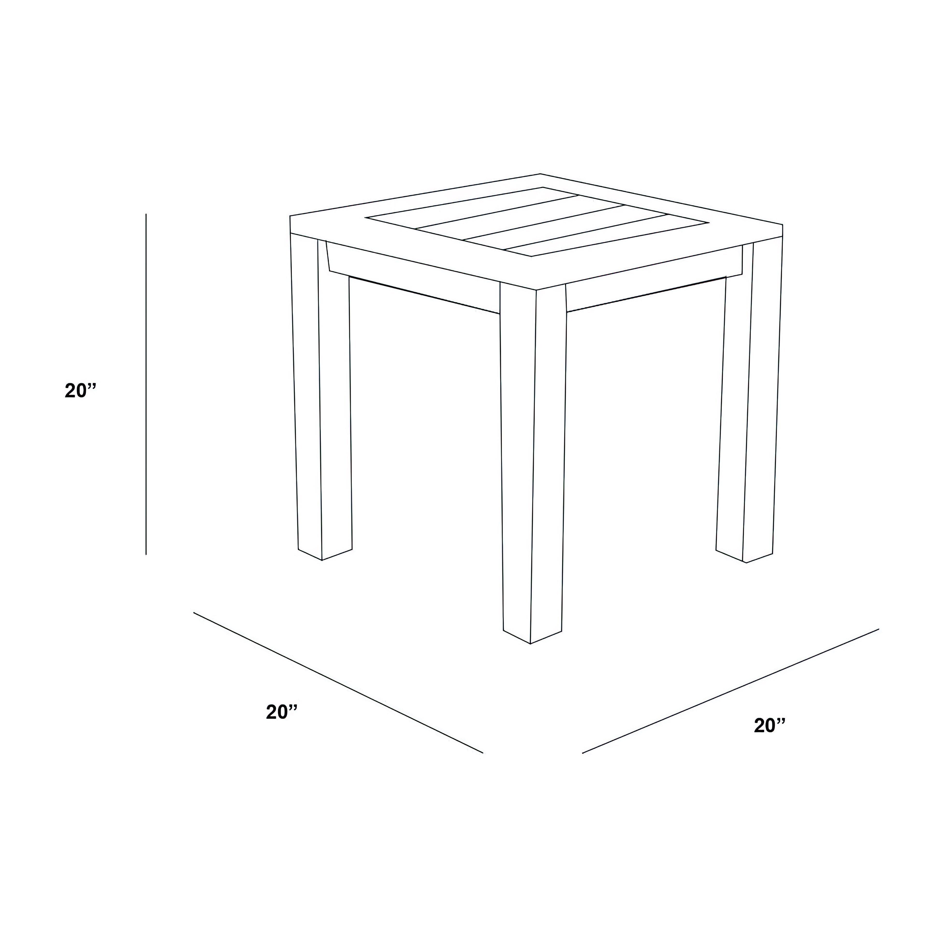 Classic Teak Square Side Table
