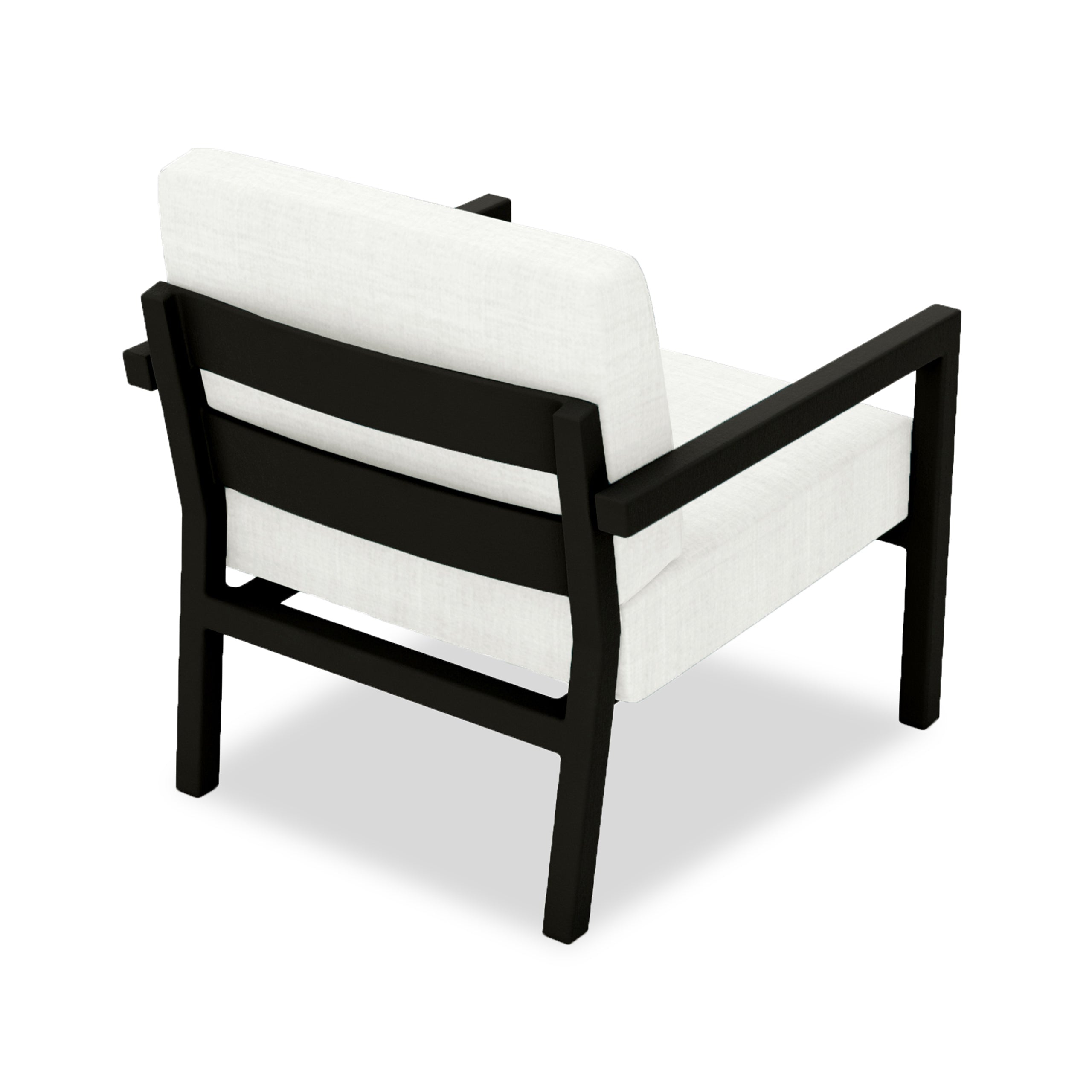 Pacifica Aluminum Club Chair#Finish_Black#Fabric_Canvas Natural