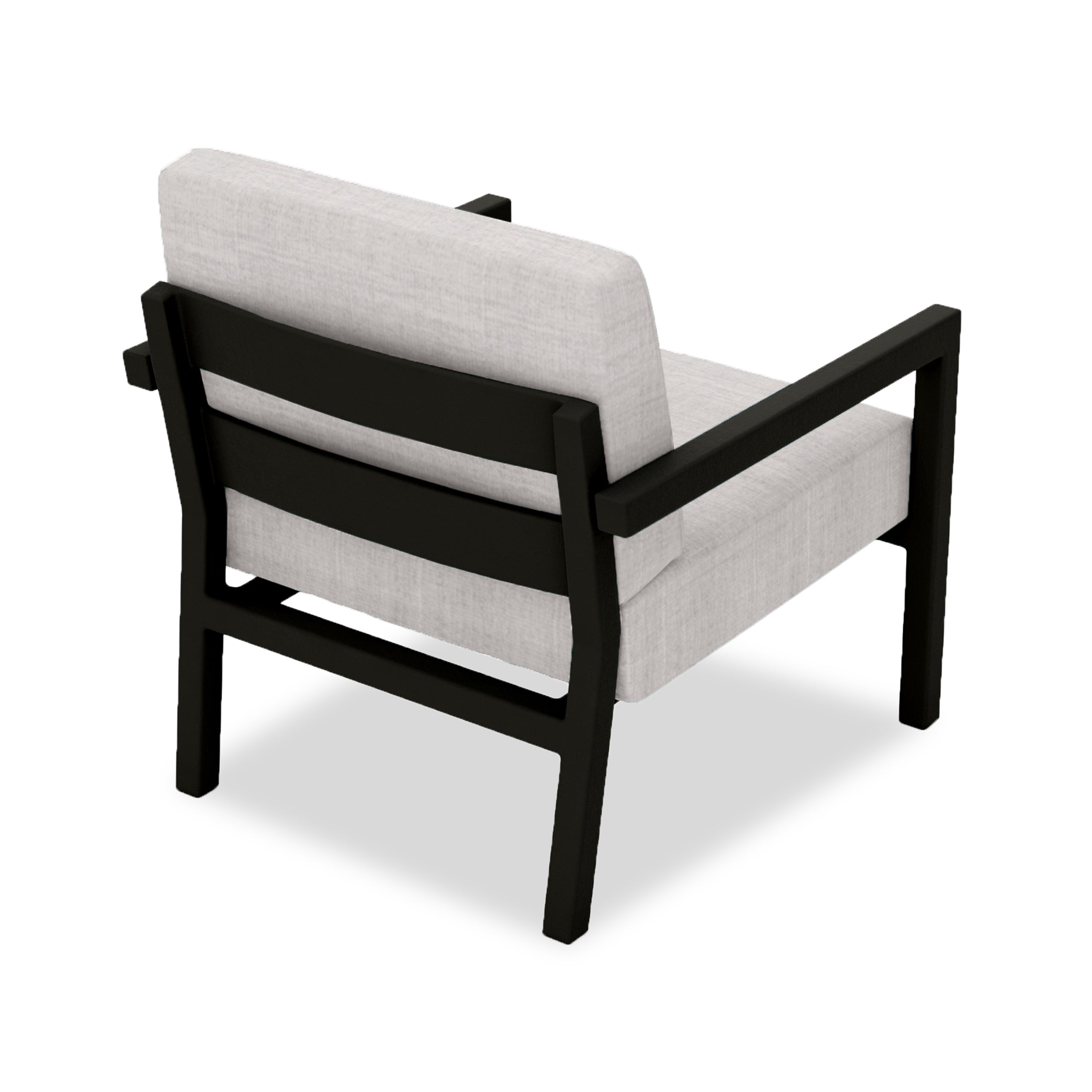 Pacifica Aluminum Club Chair#Finish_Black#Fabric_Cast Silver