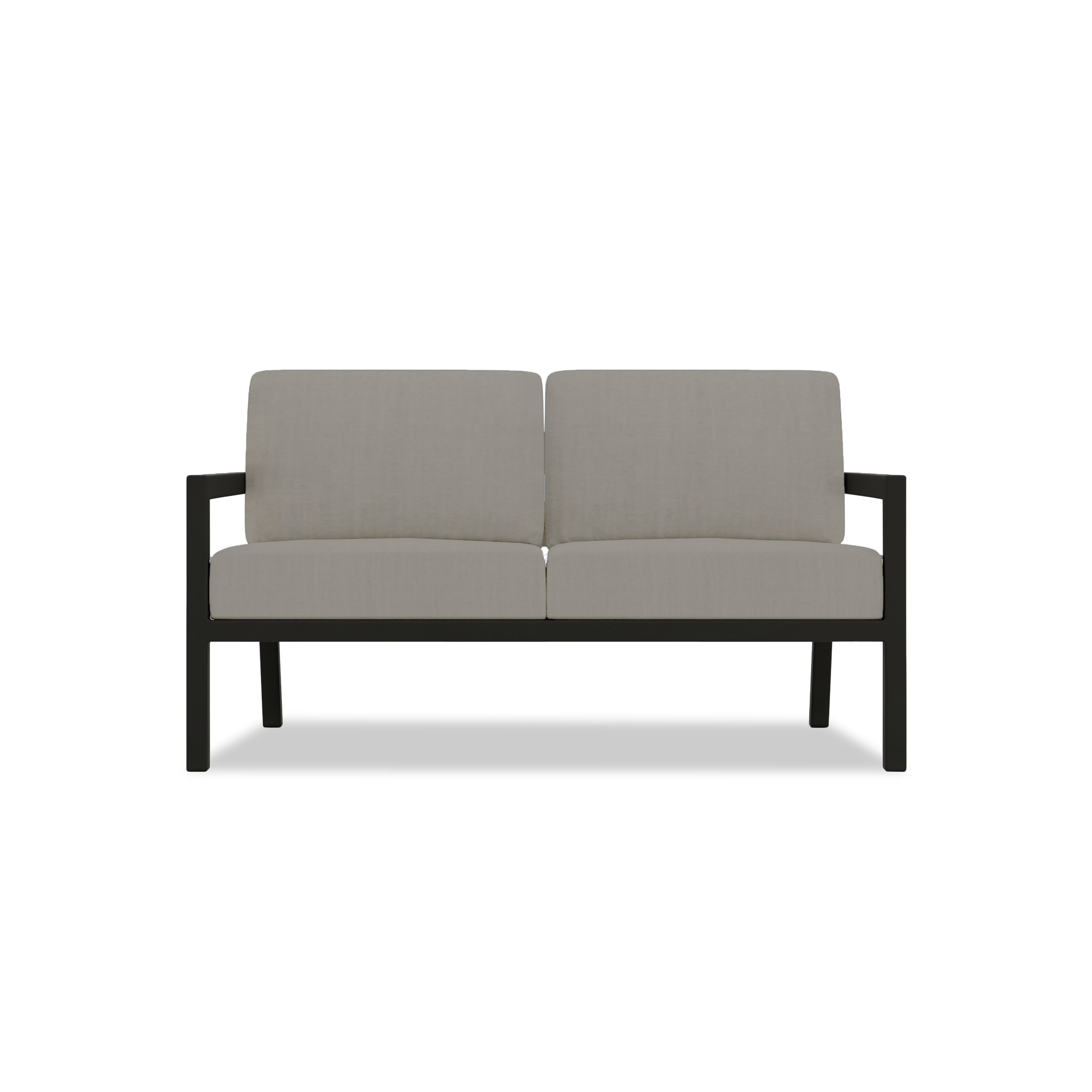Pacifica Loveseat Aluminum#Finish_Black#Fabric_Canvas Charcoal