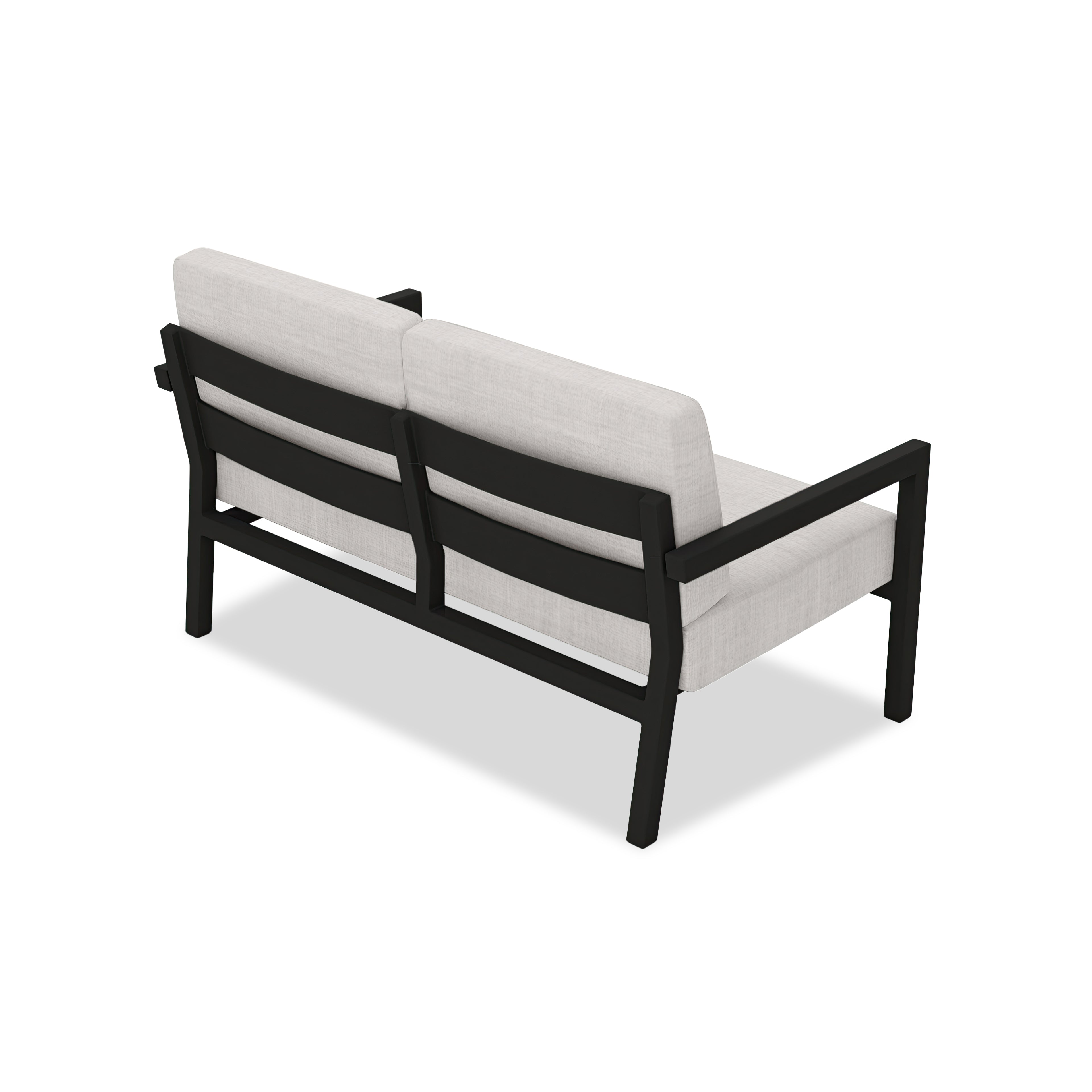 Pacifica Loveseat Aluminum#Finish_Black#Fabric_Cast Silver