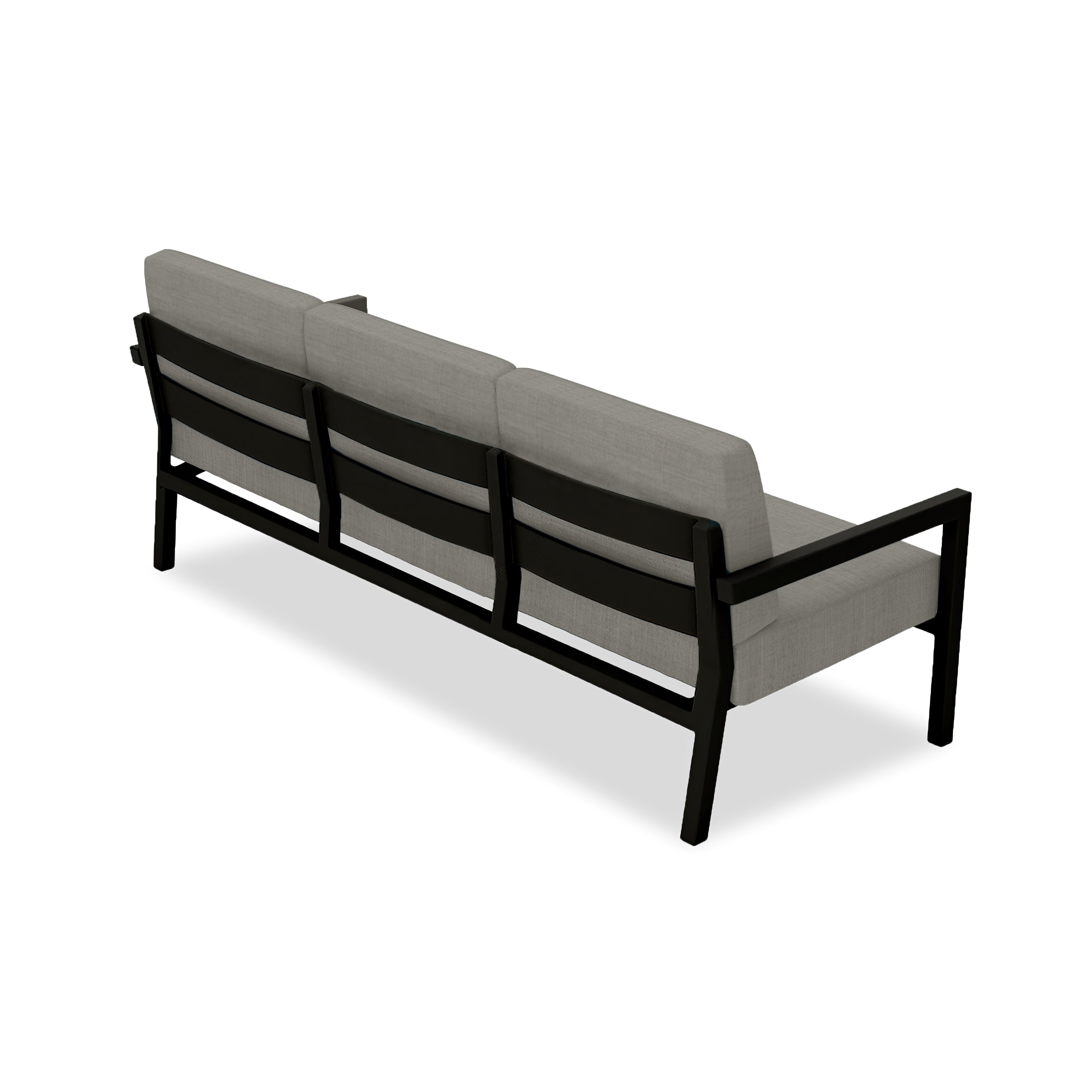 Pacifica Aluminum Sofa#Finish_Black#Fabric_Canvas Charcoal