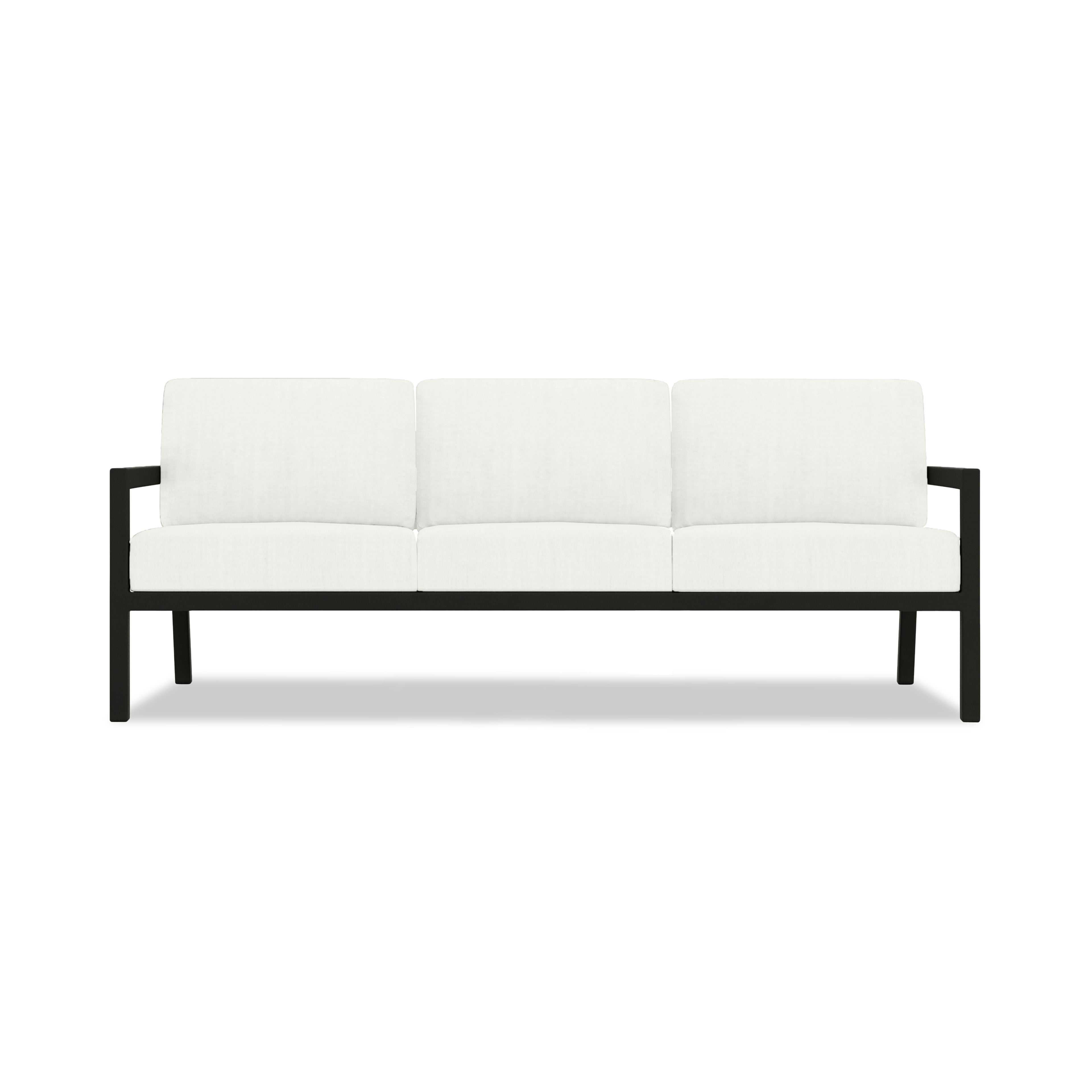 Pacifica Aluminum Sofa#Finish_Black#Fabric_Canvas Natural