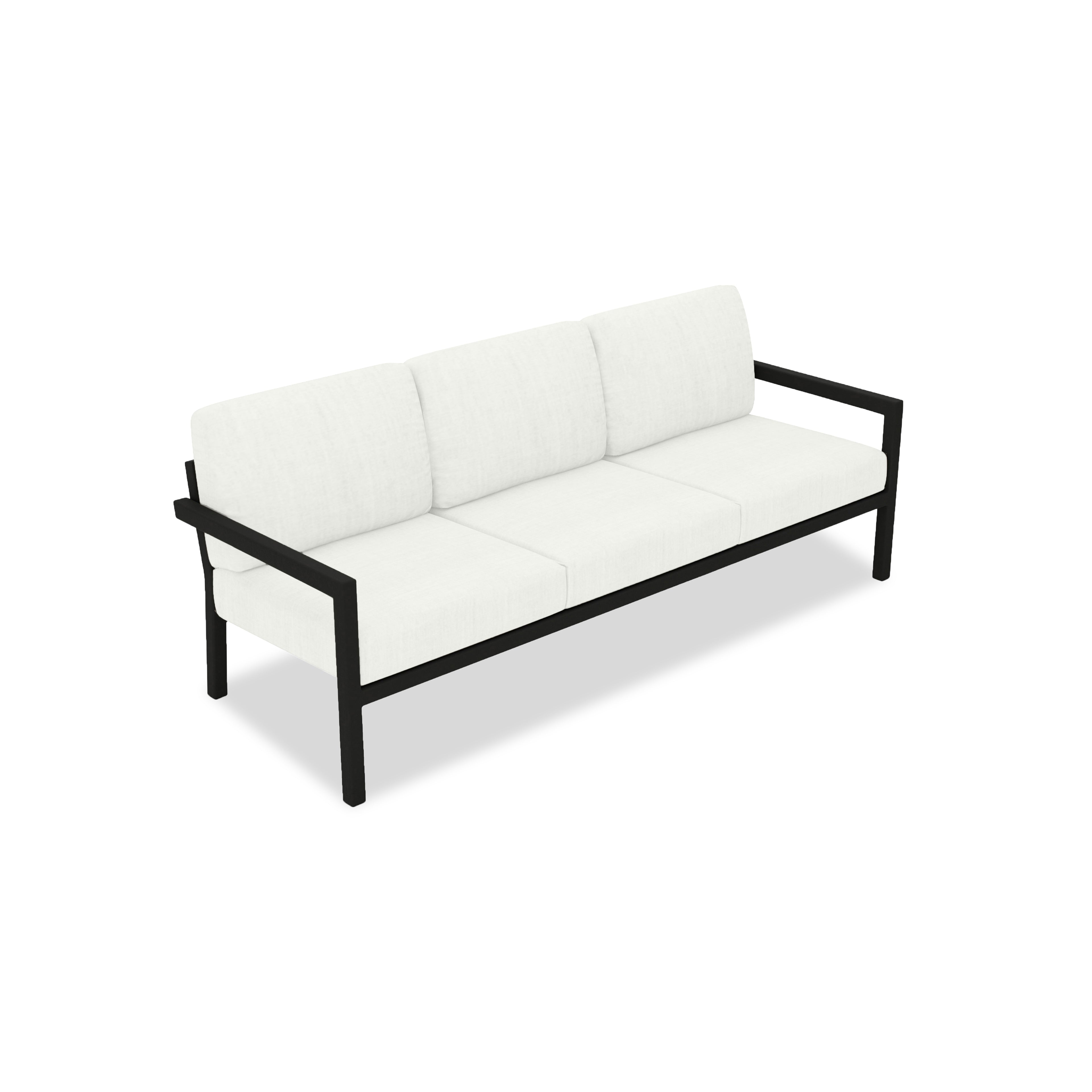 Pacifica Aluminum Sofa#Finish_Black#Fabric_Canvas Natural