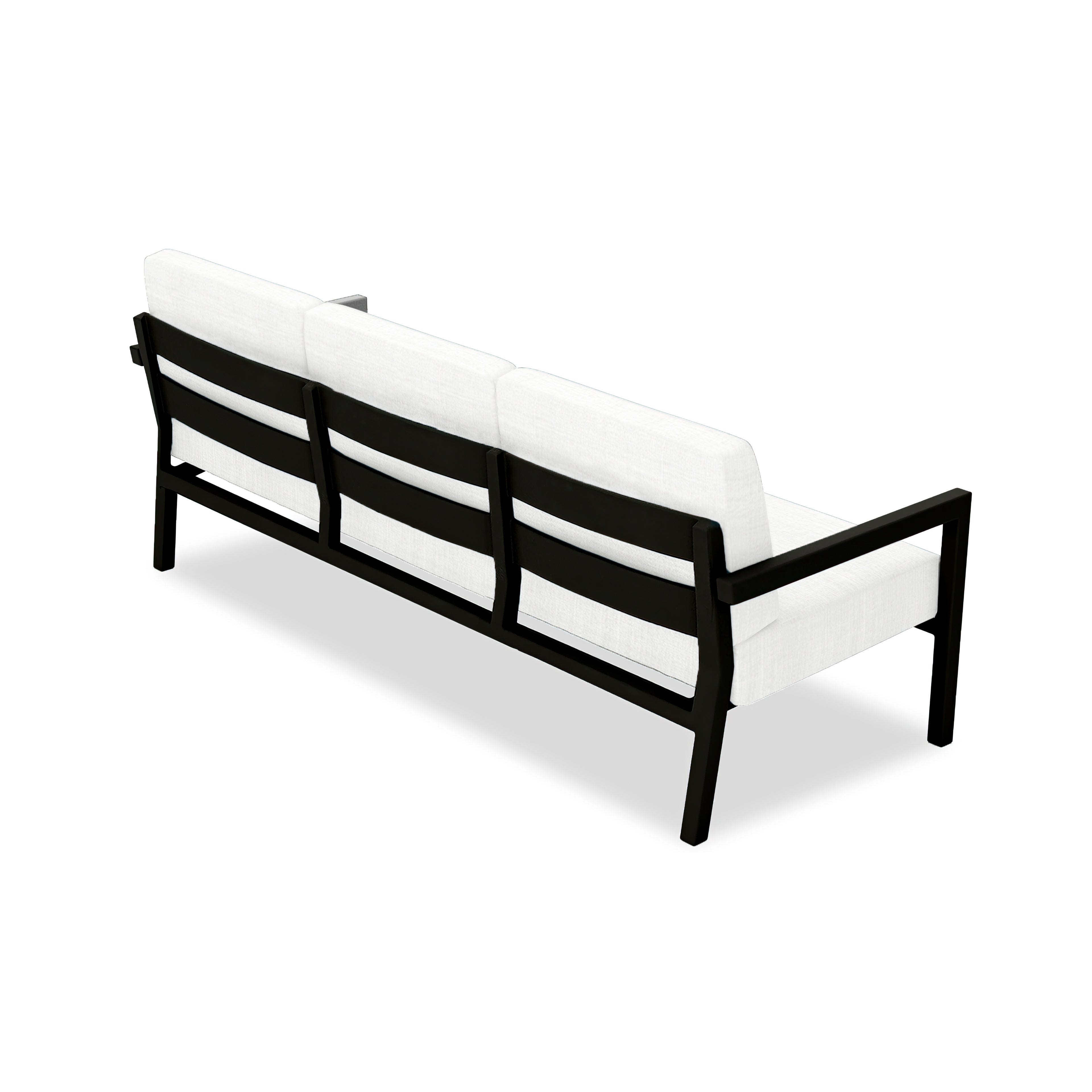 Pacifica Aluminum Sofa#Finish_Black#Fabric_Canvas Natural