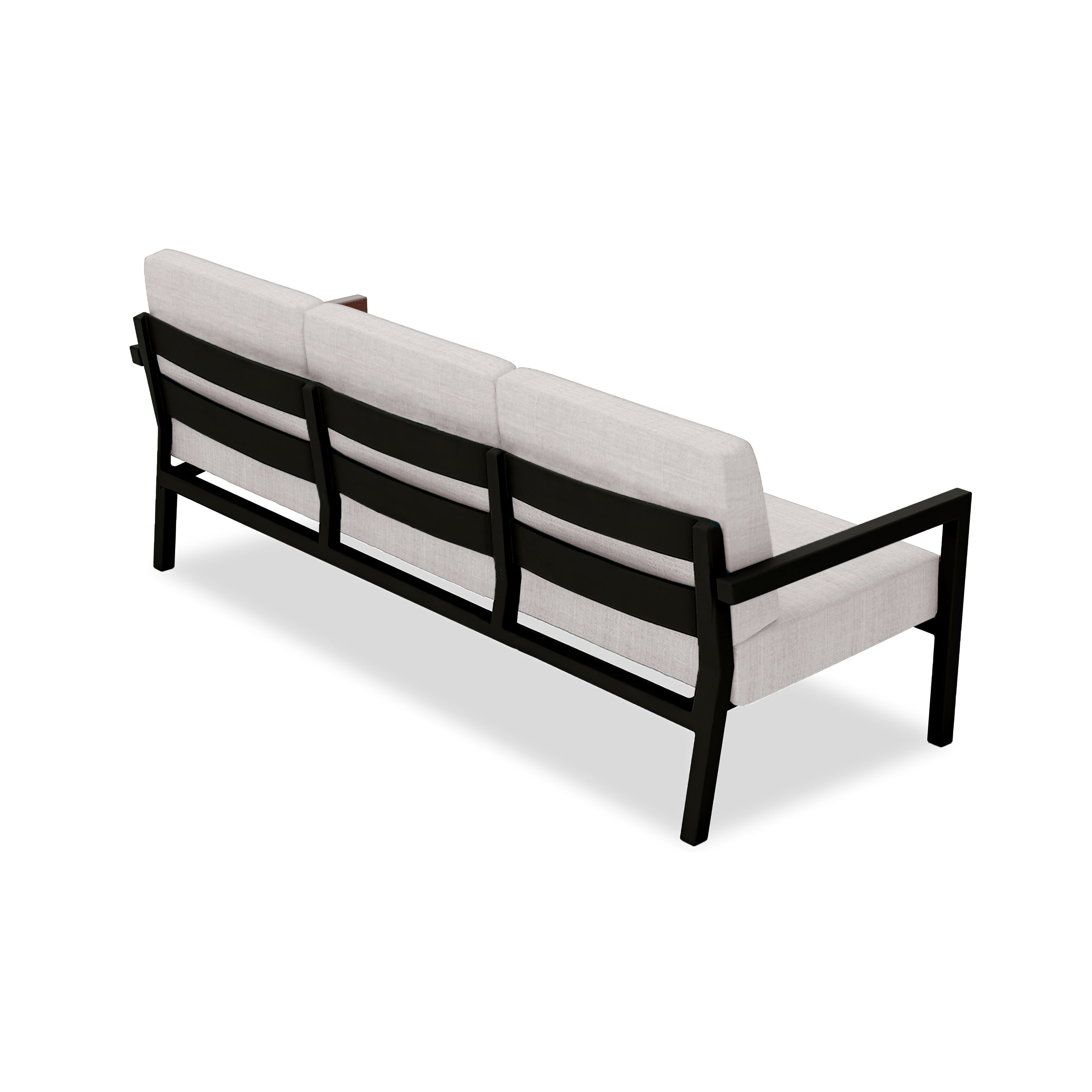 Pacifica Aluminum Sofa#Finish_Black#Fabric_Cast Silver