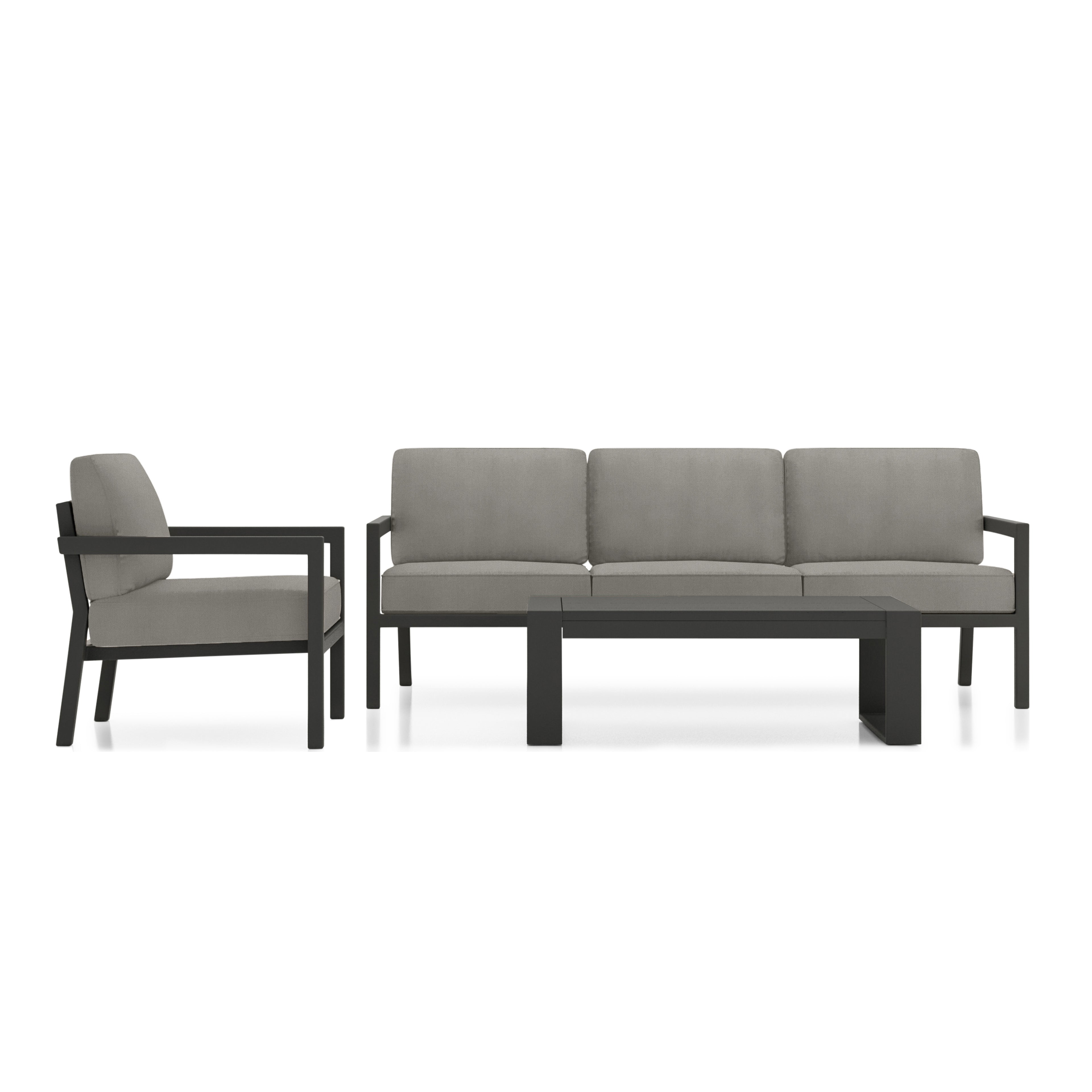 aPacifica 3 Piece Sofa Set#Finish_Slate#Fabric_Canvas Charcoal