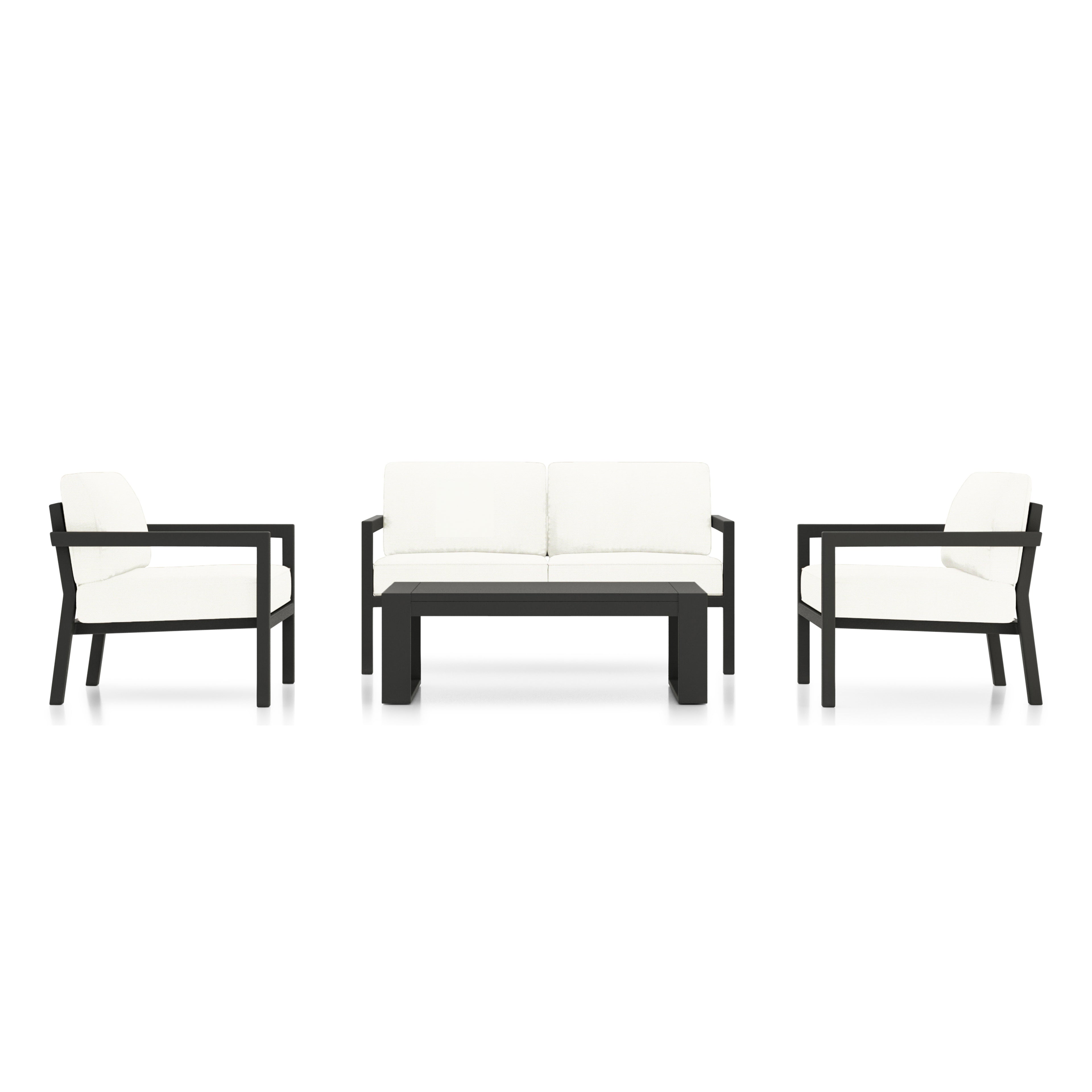 Pacifica 4 Piece Sofa Set#Finish_Slate#Fabric_Canvas Natural