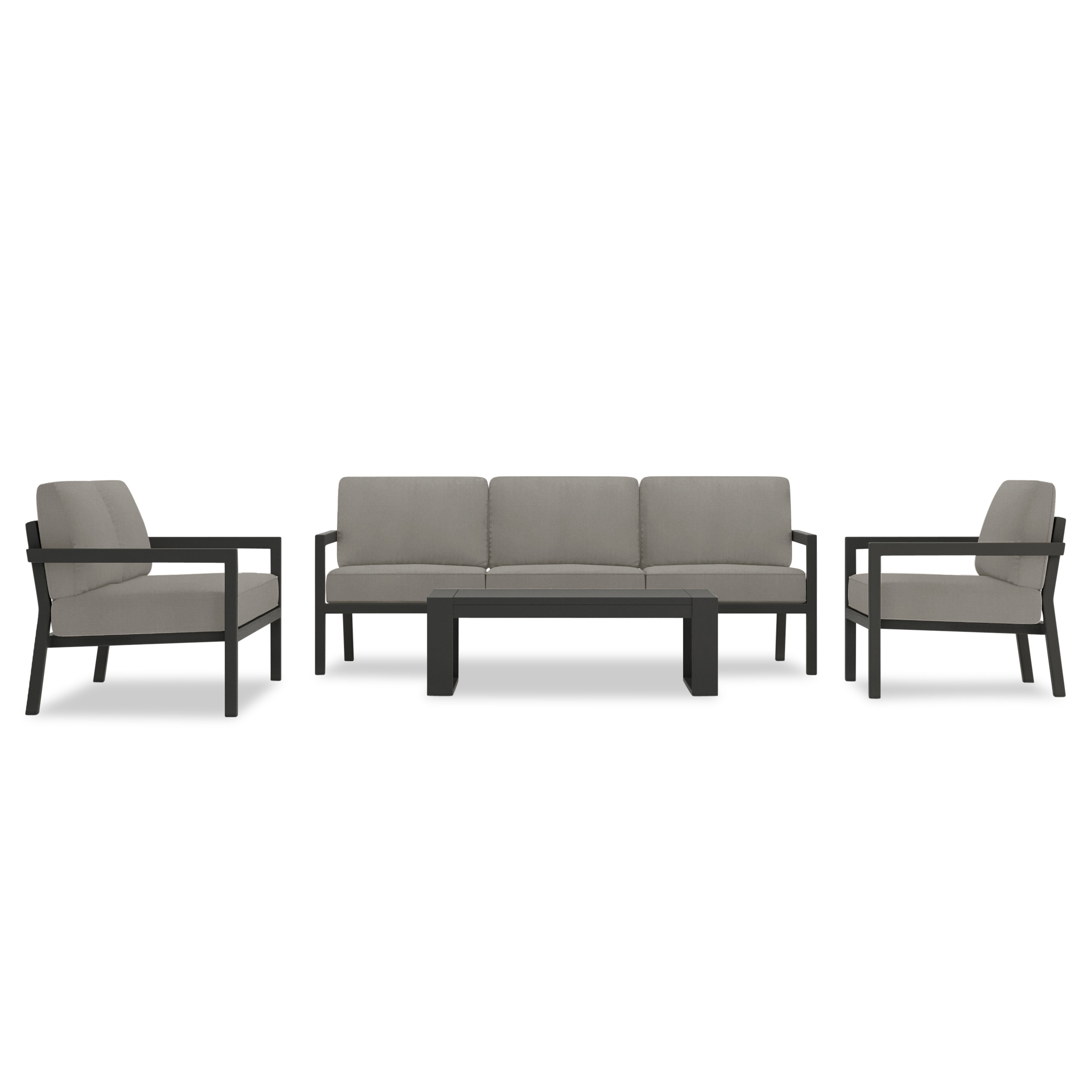 Pacifica 5 Piece Sofa Set#Finish_Slate#Fabric_Canvas Charcoal