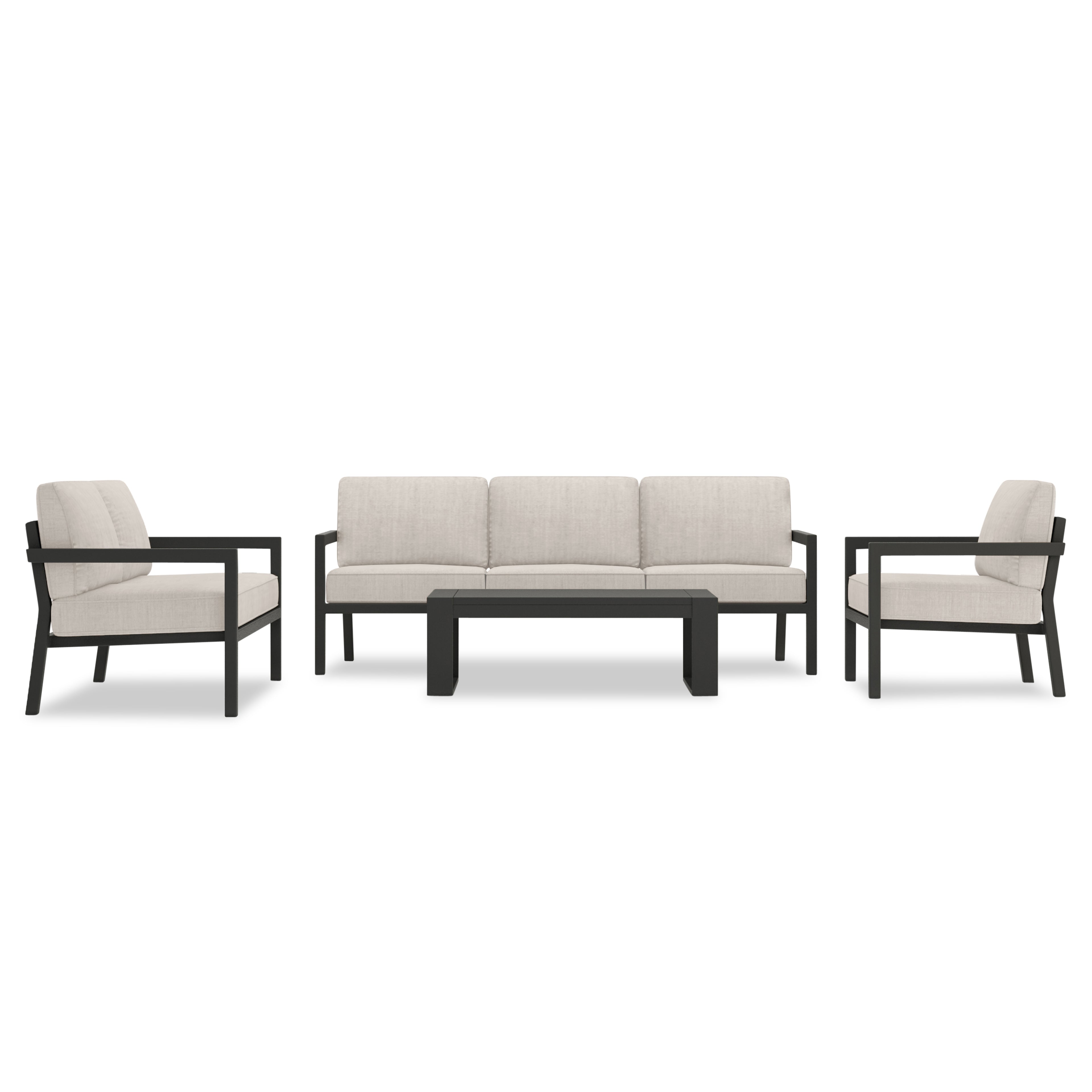 Pacifica 5 Piece Sofa Set#Finish_Slate#Fabric_Cast Silver